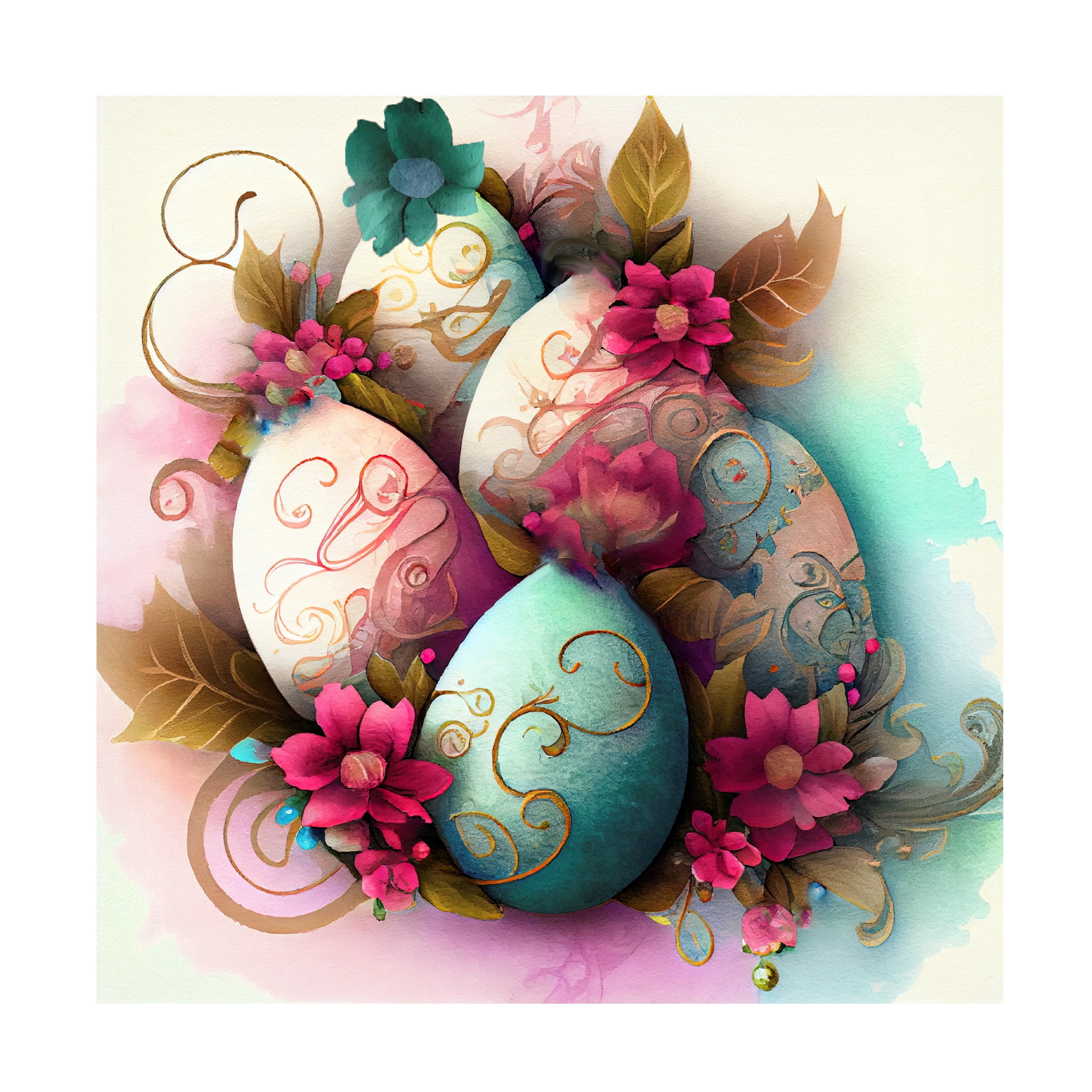 Canvas Wall Art - Sasha 'Easter Eggs' Wall Art for Living Room, Bedroom, or Office DÃ©cor by Trademark Fine Art - 24 x 24 Inches