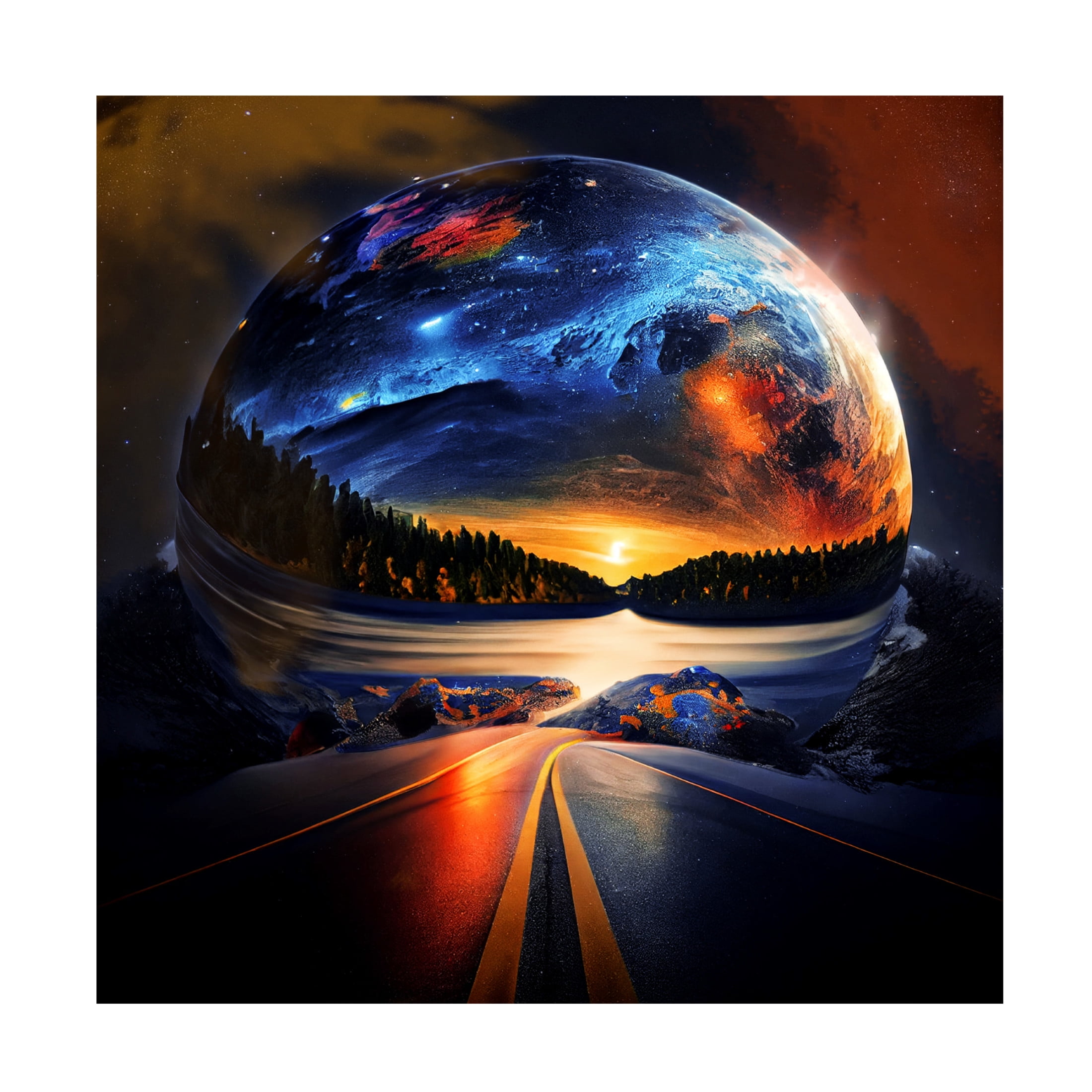 Canvas Wall Art - Sasha 'End of the Road II' Wall Art for Living Room, Bedroom, or Office Décor by Trademark Fine Art - 35 x 35 Inches