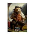 thumbnail image 1 of Canvas Wall Art - Sasha 'Fishing Bear I' Wall Art for Living Room, Bedroom, or Office DÃ©cor by Trademark Fine Art - 12 x 19 Inches, 1 of 4