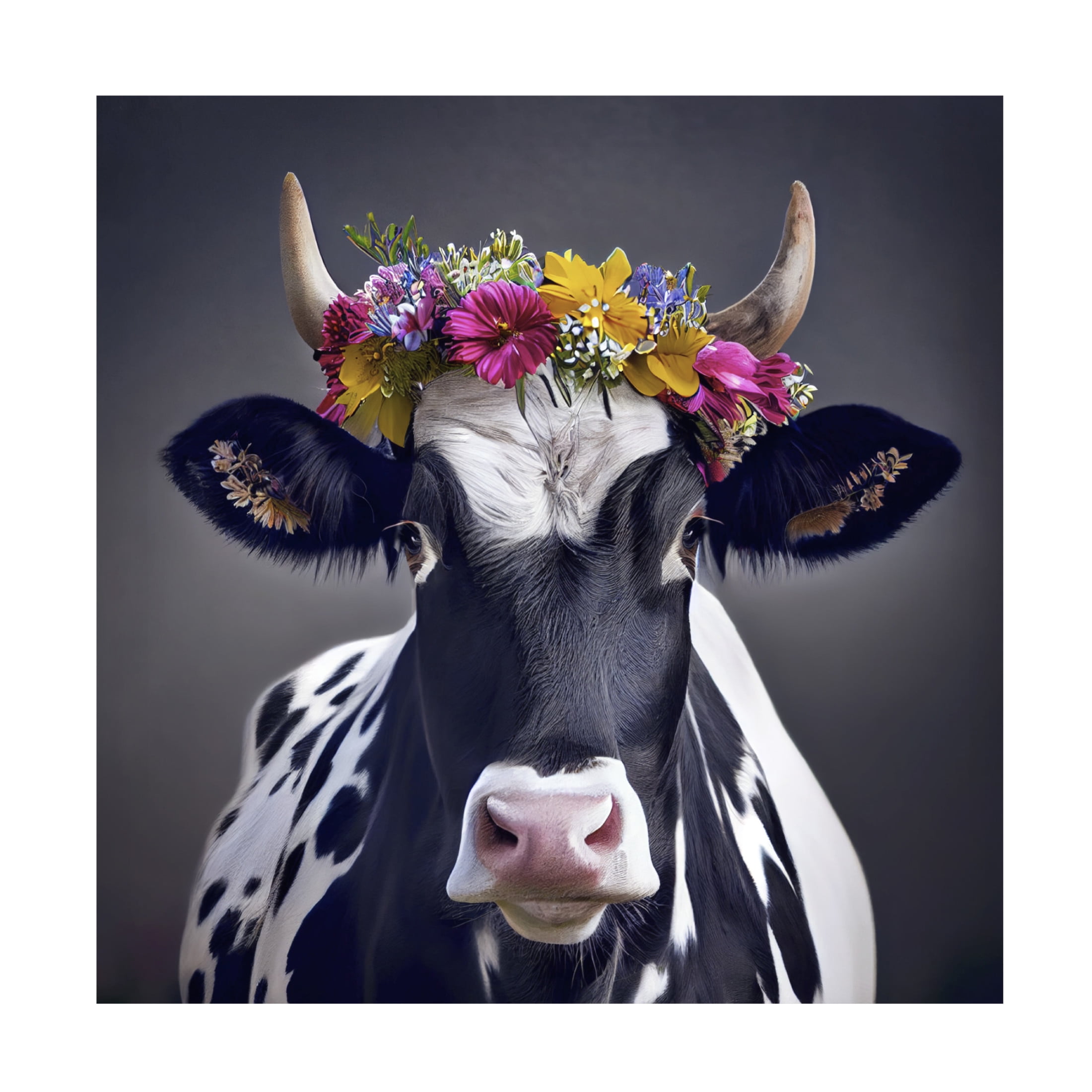 Canvas Wall Art - Sasha 'Flower Crown II' Wall Art for Living Room, Bedroom, or Office Décor by Trademark Fine Art - 18 x 18 Inches