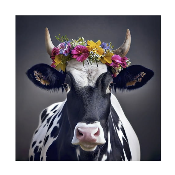 Canvas Wall Art - Sasha 'Flower Crown II' Wall Art for Living Room, Bedroom, or Office Décor by Trademark Fine Art - 18 x 18 Inches