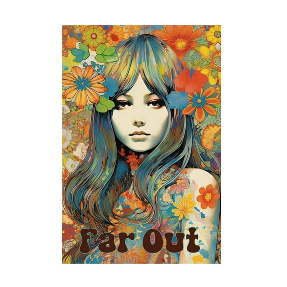 Canvas Wall Art - Sasha 'Hippie Chix III' Wall Art for Living Room, Bedroom, or Office Décor by Trademark Fine Art - 30 x 47 Inches