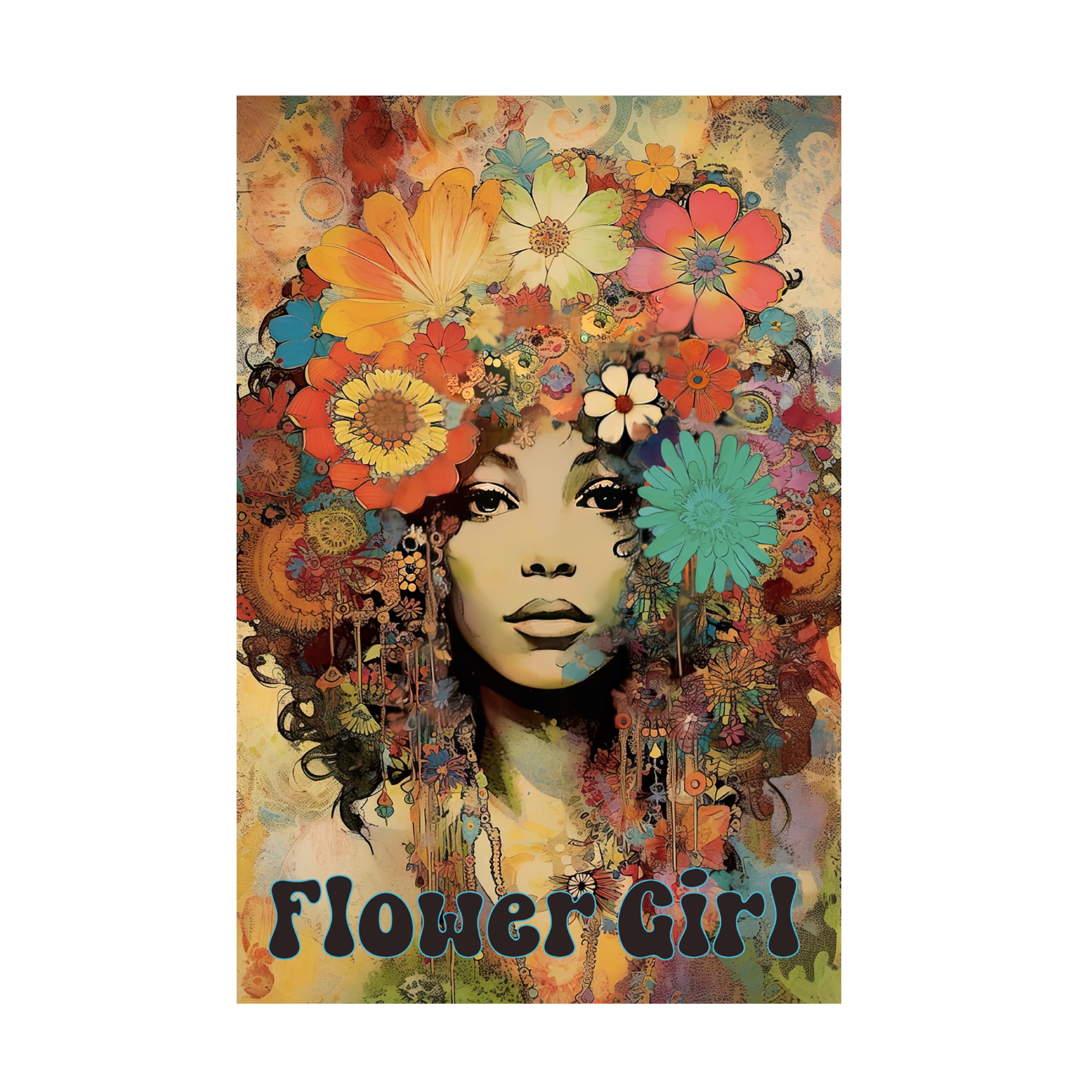 Canvas Wall Art - Sasha 'Hippie Chix IV' Wall Art for Living Room, Bedroom, or Office Décor by Trademark Fine Art - 22 x 32 Inches