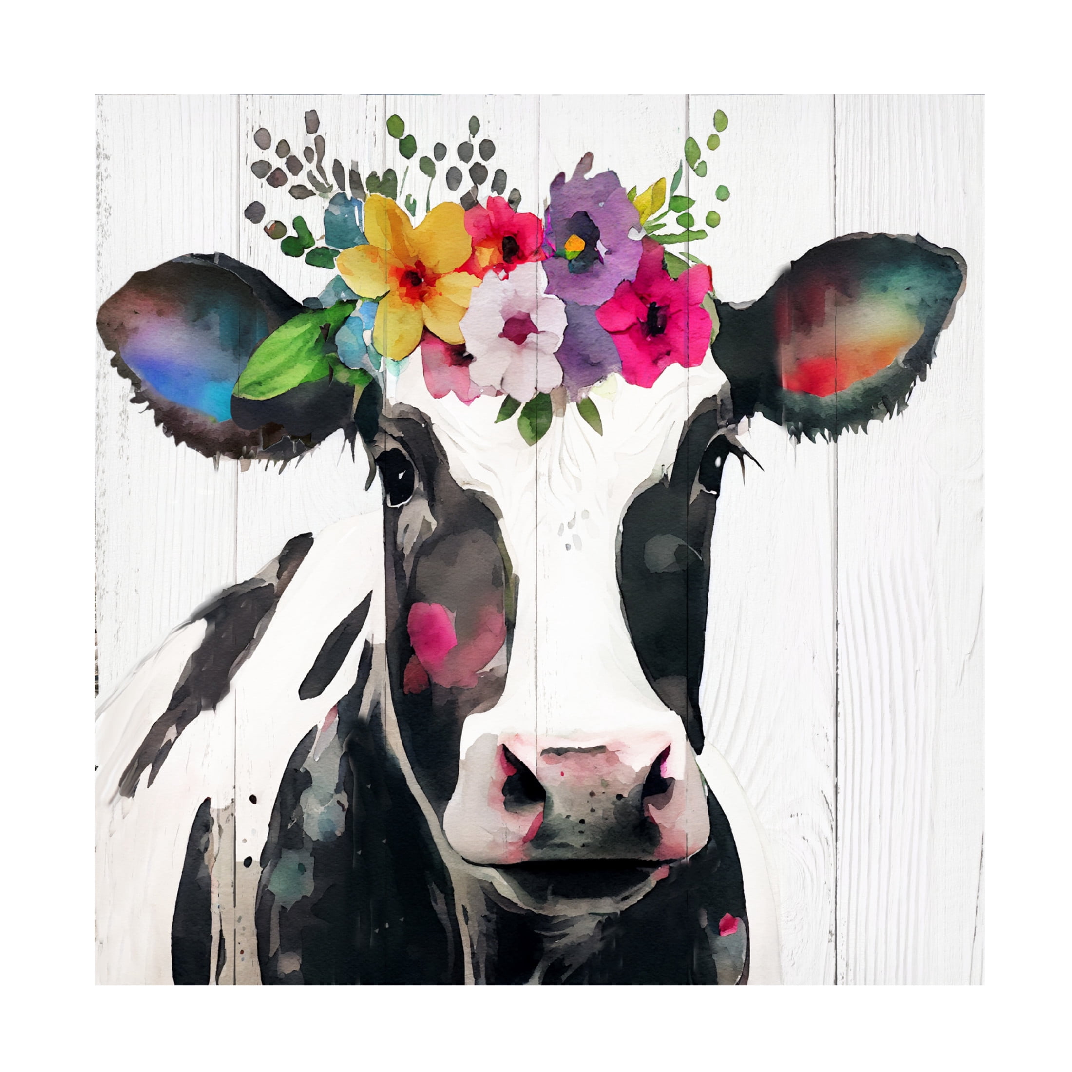 Canvas Wall Art - Sasha 'Holsteina I' Wall Art for Living Room, Bedroom, or Office Décor by Trademark Fine Art - 35 x 35 Inches