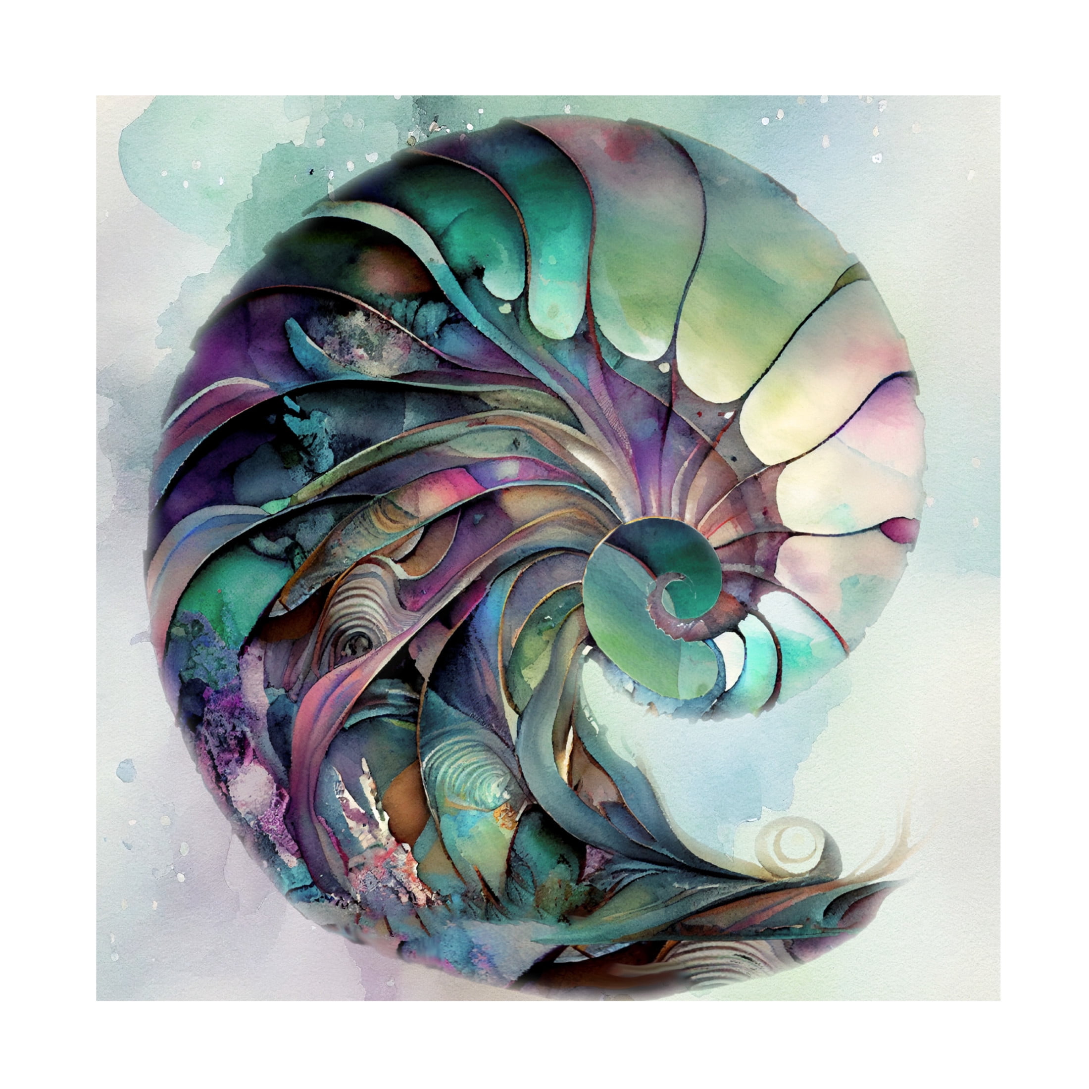 Canvas Wall Art - Sasha 'In The Wild Wild Sea I' Wall Art for Living Room, Bedroom, or Office Décor by Trademark Fine Art - 14 x 14 Inches
