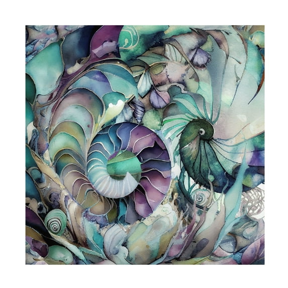 Canvas Wall Art - Sasha 'In The Wild Wild Sea III' Wall Art for Living Room, Bedroom, or Office Décor by Trademark Fine Art - 14 x 14 Inches
