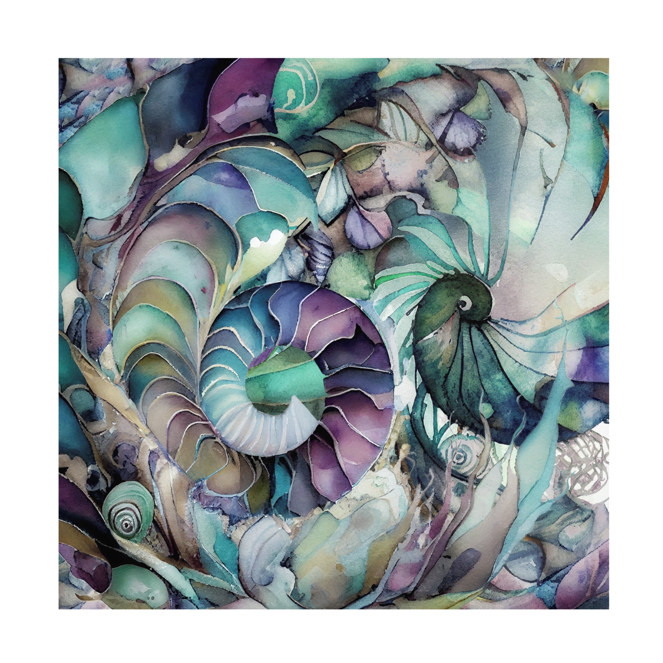 Canvas Wall Art - Sasha 'In The Wild Wild Sea III' Wall Art for Living Room, Bedroom, or Office Décor by Trademark Fine Art - 18 x 18 Inches