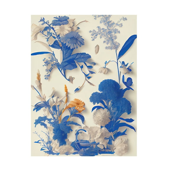 Canvas Wall Art - Sasha 'Living Toile I' Wall Art for Living Room, Bedroom, or Office Décor by Trademark Fine Art - 14 x 19 Inches