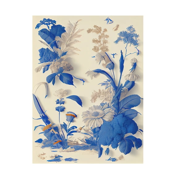 Canvas Wall Art - Sasha 'Living Toile IV' Wall Art for Living Room, Bedroom, or Office Décor by Trademark Fine Art - 14 x 19 Inches