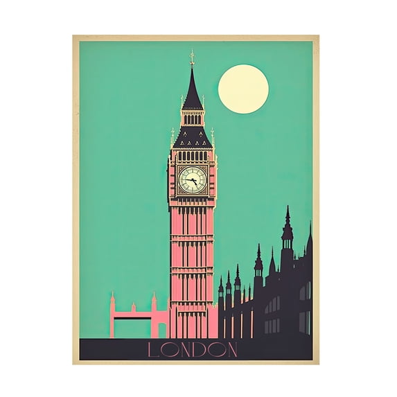 Canvas Wall Art - Sasha 'London' Wall Art for Living Room, Bedroom, or Office Décor by Trademark Fine Art - 24 x 32 Inches