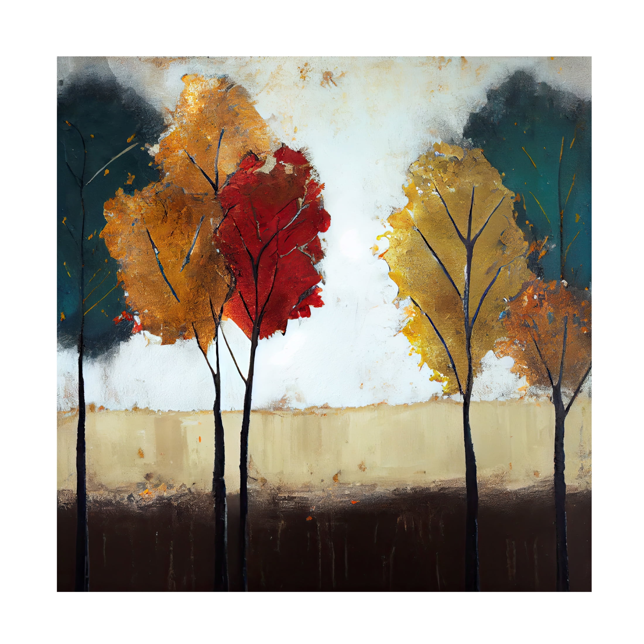 Canvas Wall Art - Sasha 'Manchester Autumn I' Wall Art for Living Room, Bedroom, or Office Décor by Trademark Fine Art - 18 x 18 Inches