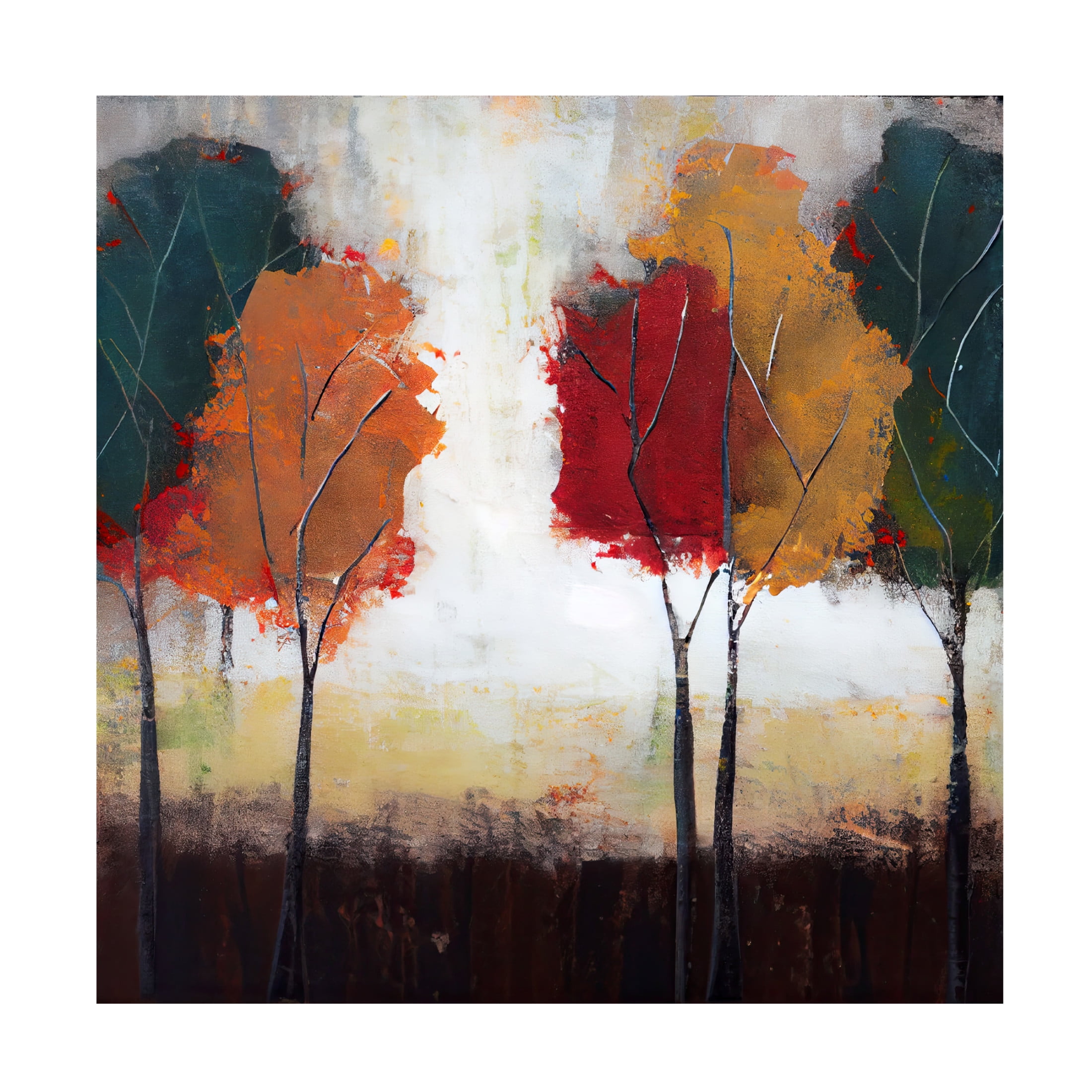 Canvas Wall Art - Sasha 'Manchester Autumn II' Wall Art for Living Room, Bedroom, or Office Décor by Trademark Fine Art - 35 x 35 Inches
