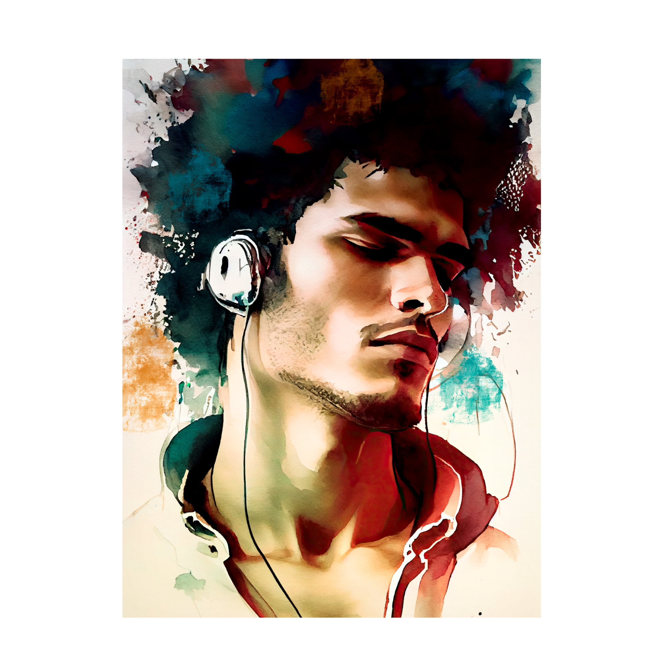 Canvas Wall Art - Sasha 'Music Man I' Wall Art for Living Room, Bedroom, or Office Décor by Trademark Fine Art - 14 x 19 Inches