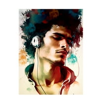 Canvas Wall Art - Sasha 'Music Man I' Wall Art for Living Room, Bedroom, or Office Décor by Trademark Fine Art - 14 x 19 Inches