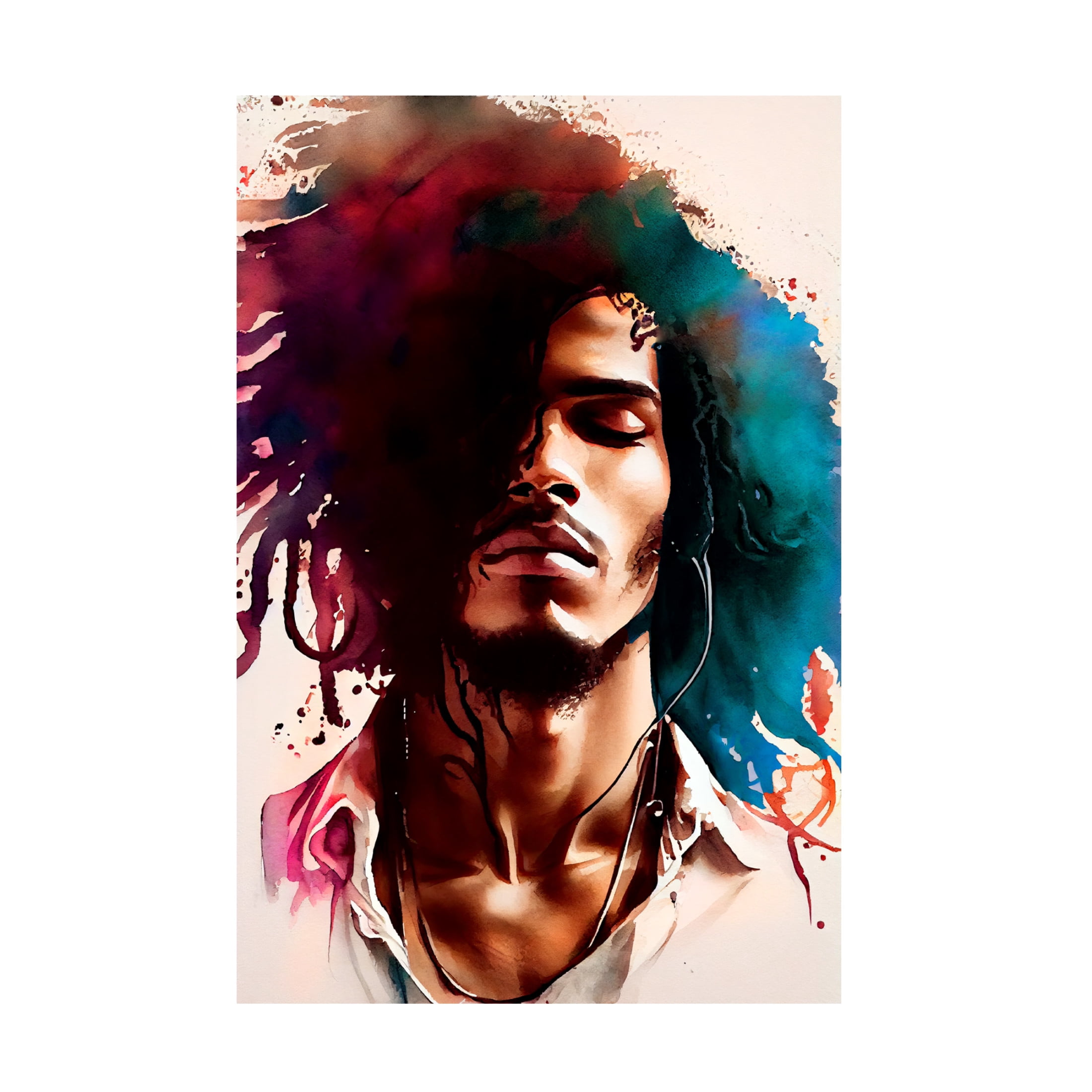 Canvas Wall Art - Sasha 'Music Man IV' Wall Art for Living Room, Bedroom, or Office Décor by Trademark Fine Art - 30 x 47 Inches