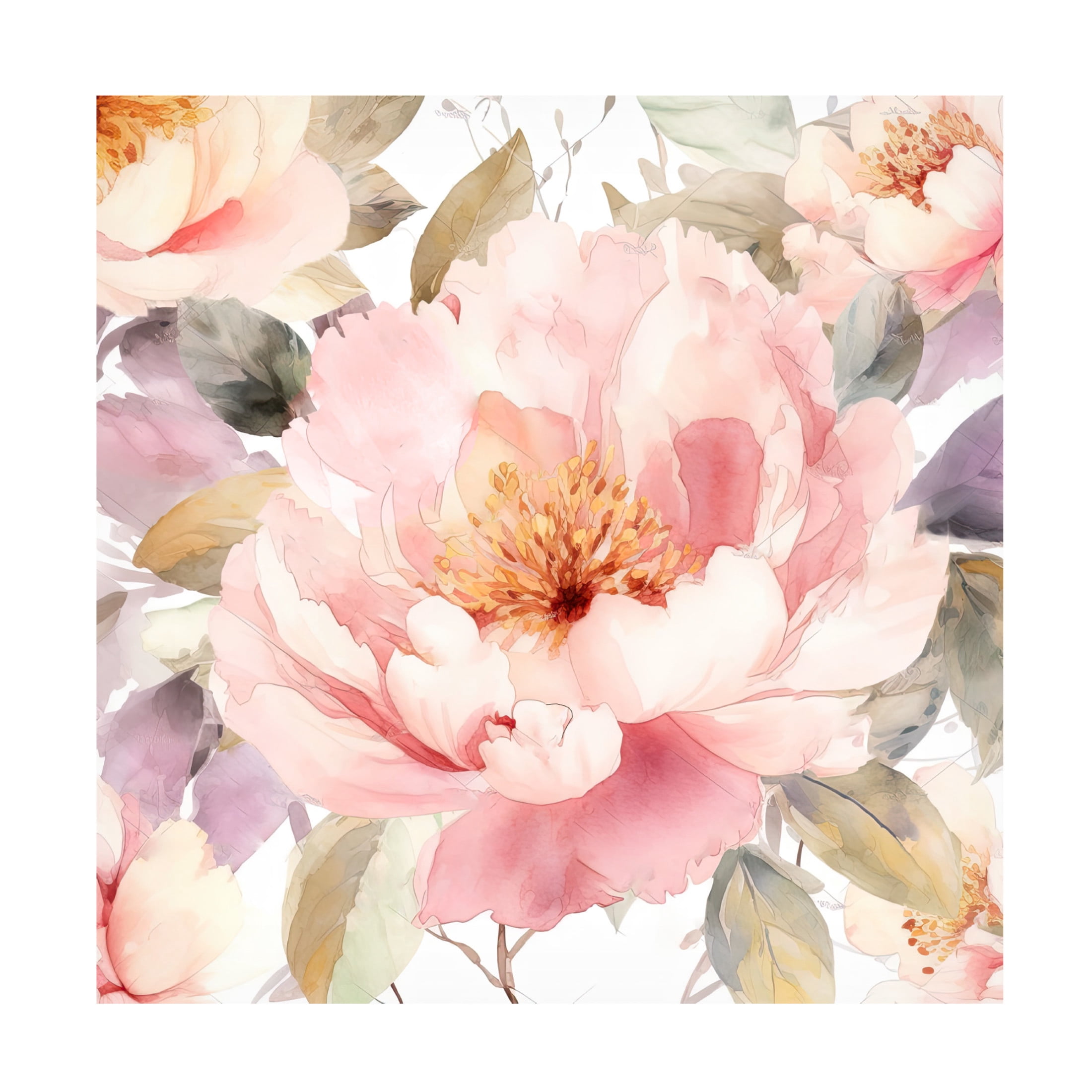 Canvas Wall Art - Sasha 'Peony Season' Wall Art for Living Room, Bedroom, or Office Décor by Trademark Fine Art - 14 x 14 Inches