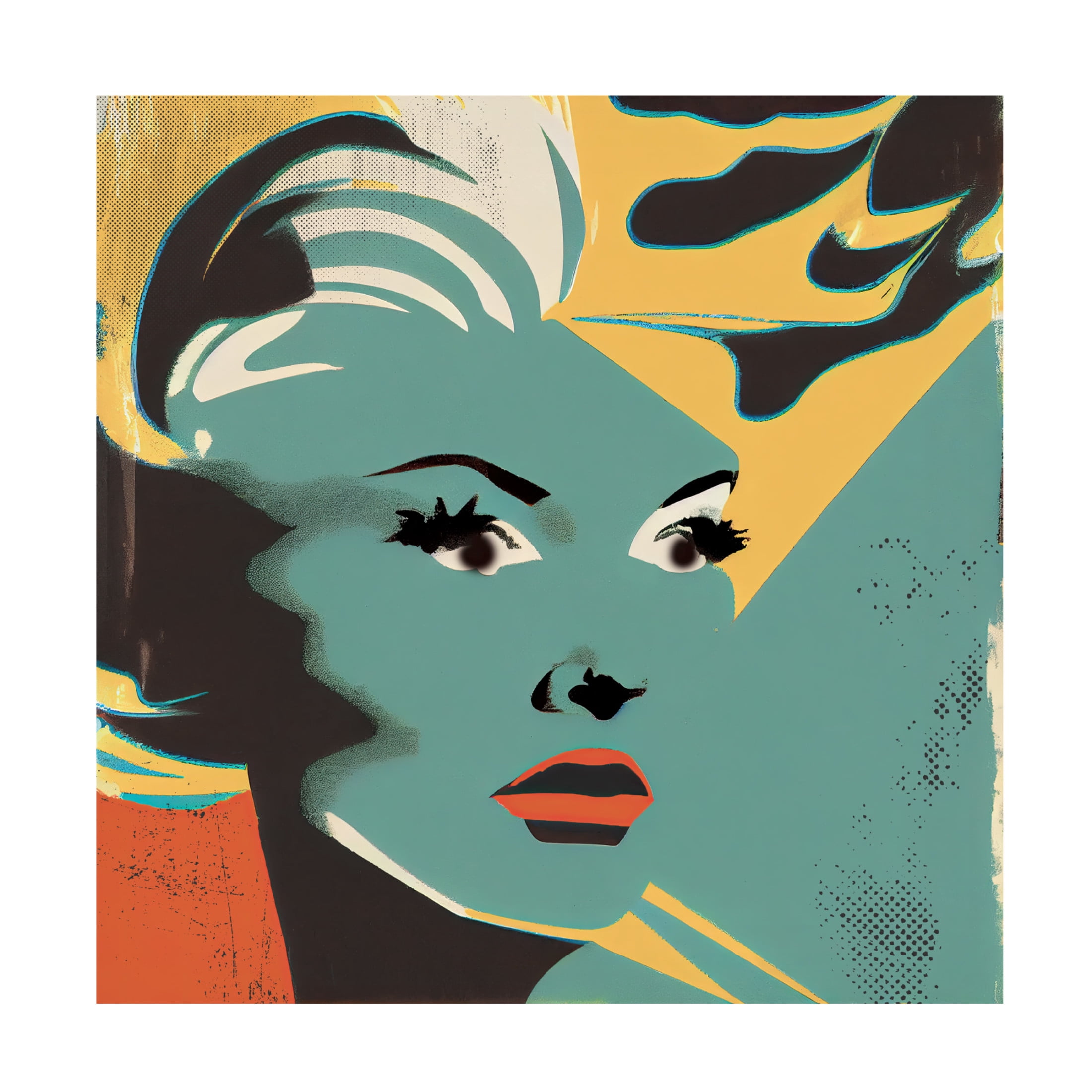 Canvas Wall Art - Sasha 'Pop Tech Glam I' Wall Art for Living Room, Bedroom, or Office Décor by Trademark Fine Art - 14 x 14 Inches