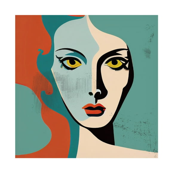 Canvas Wall Art - Sasha 'Pop Tech Glam II' Wall Art for Living Room, Bedroom, or Office Décor by Trademark Fine Art - 14 x 14 Inches