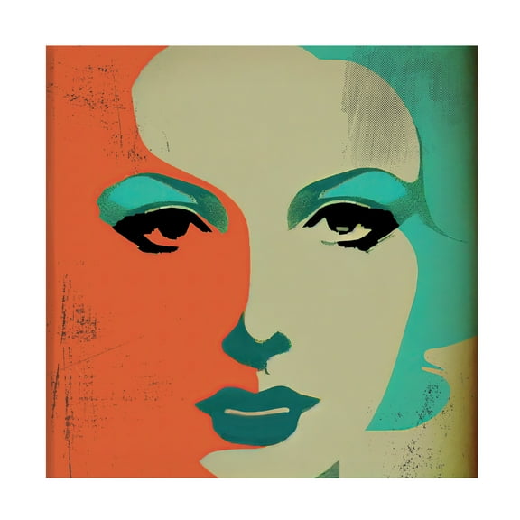 Canvas Wall Art - Sasha 'Pop Tech Glam VII' Wall Art for Living Room, Bedroom, or Office Décor by Trademark Fine Art - 24 x 24 Inches