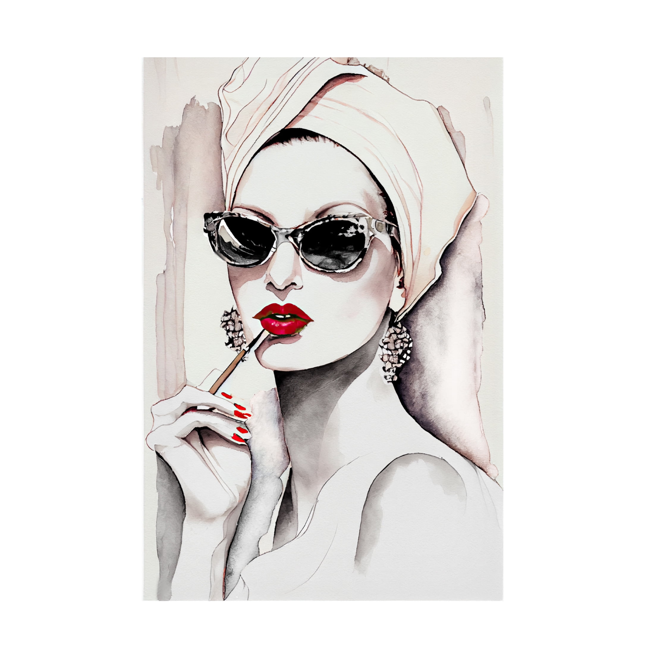 Canvas Wall Art - Sasha 'Pose' Wall Art for Living Room, Bedroom, or Office Décor by Trademark Fine Art - 30 x 47 Inches