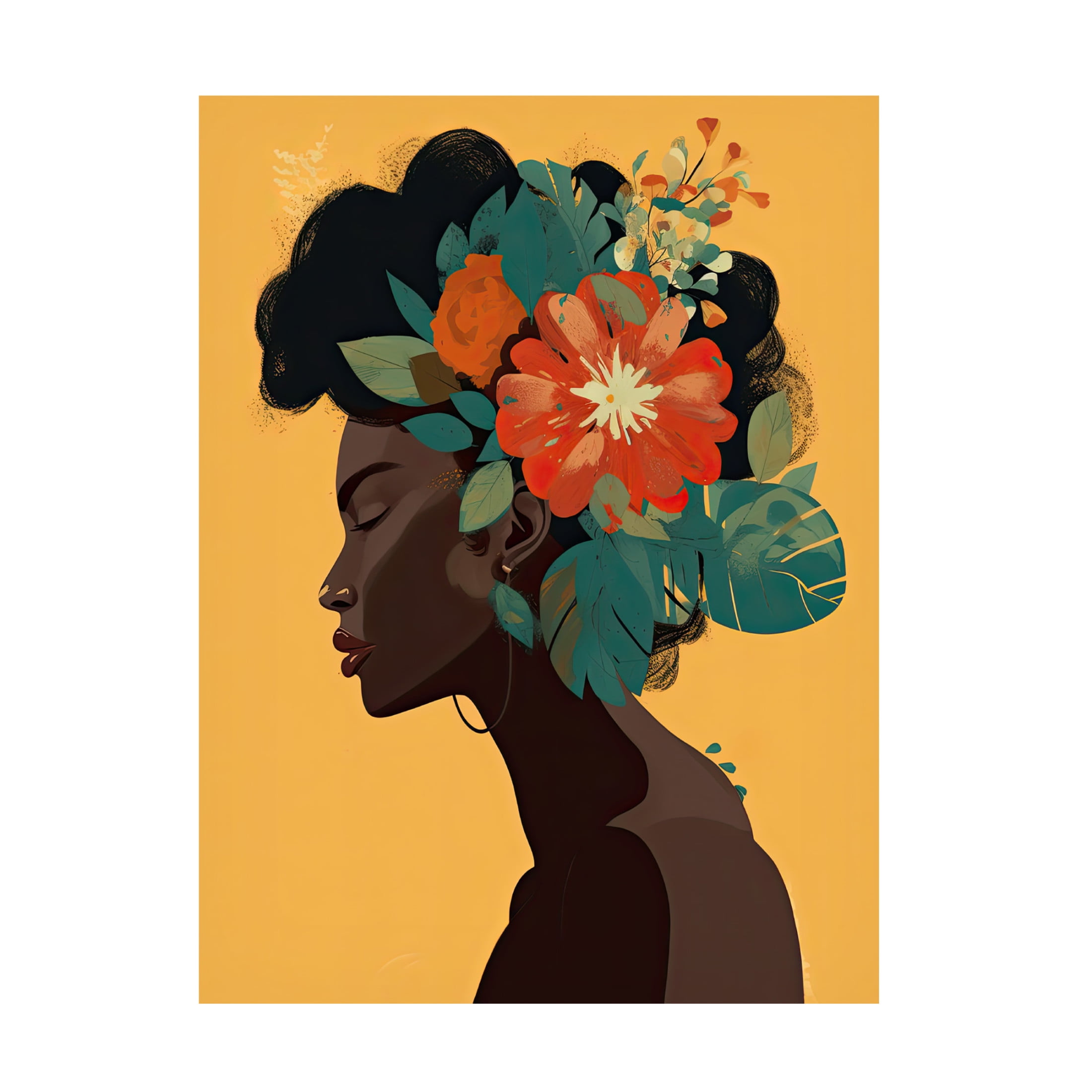 Canvas Wall Art - Sasha 'Profile in Beauty' Wall Art for Living Room, Bedroom, or Office Décor by Trademark Fine Art - 18 x 24 Inches