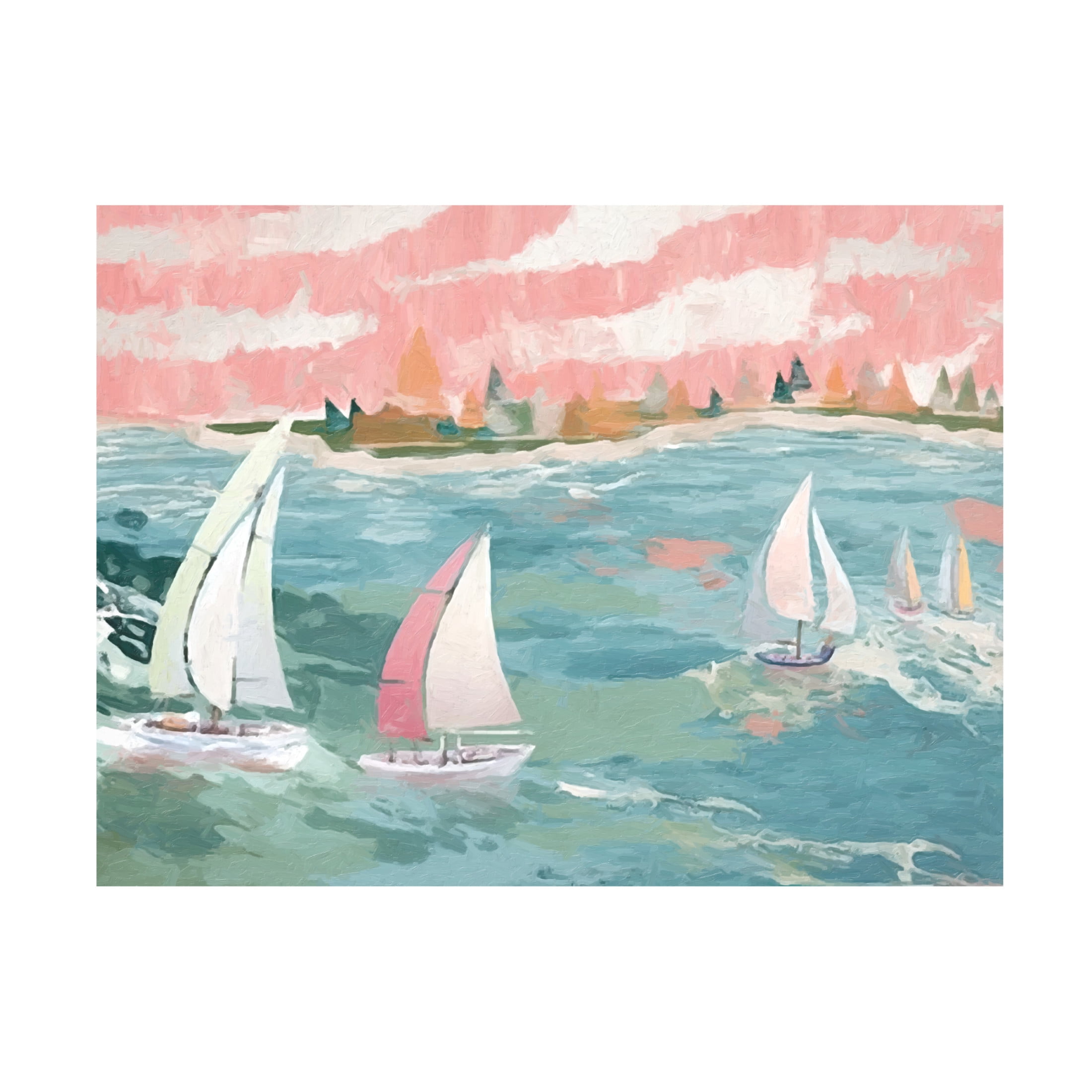 Canvas Wall Art - Sasha 'Sailing II' Wall Art for Living Room, Bedroom, or Office Décor by Trademark Fine Art - 24 x 18 Inches