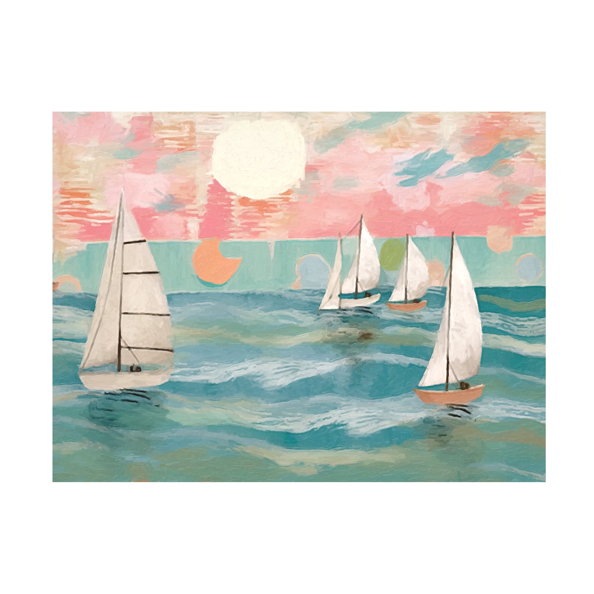 Canvas Wall Art - Sasha 'Sailing III' Wall Art for Living Room, Bedroom, or Office Décor by Trademark Fine Art - 19 x 14 Inches