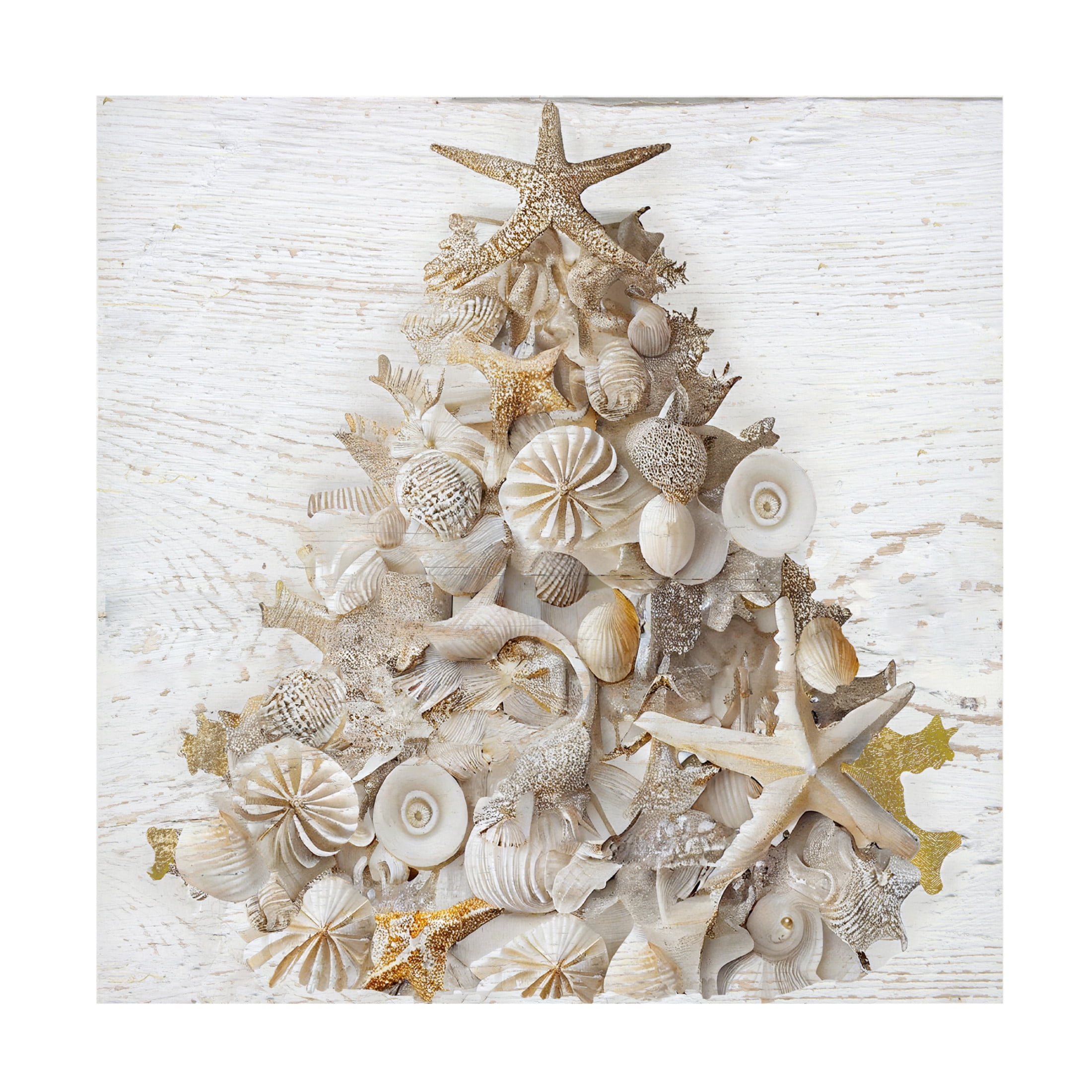 Canvas Wall Art - Sasha 'Seaside Christmas II' Wall Art for Living Room, Bedroom, or Office Décor by Trademark Fine Art - 18 x 18 Inches