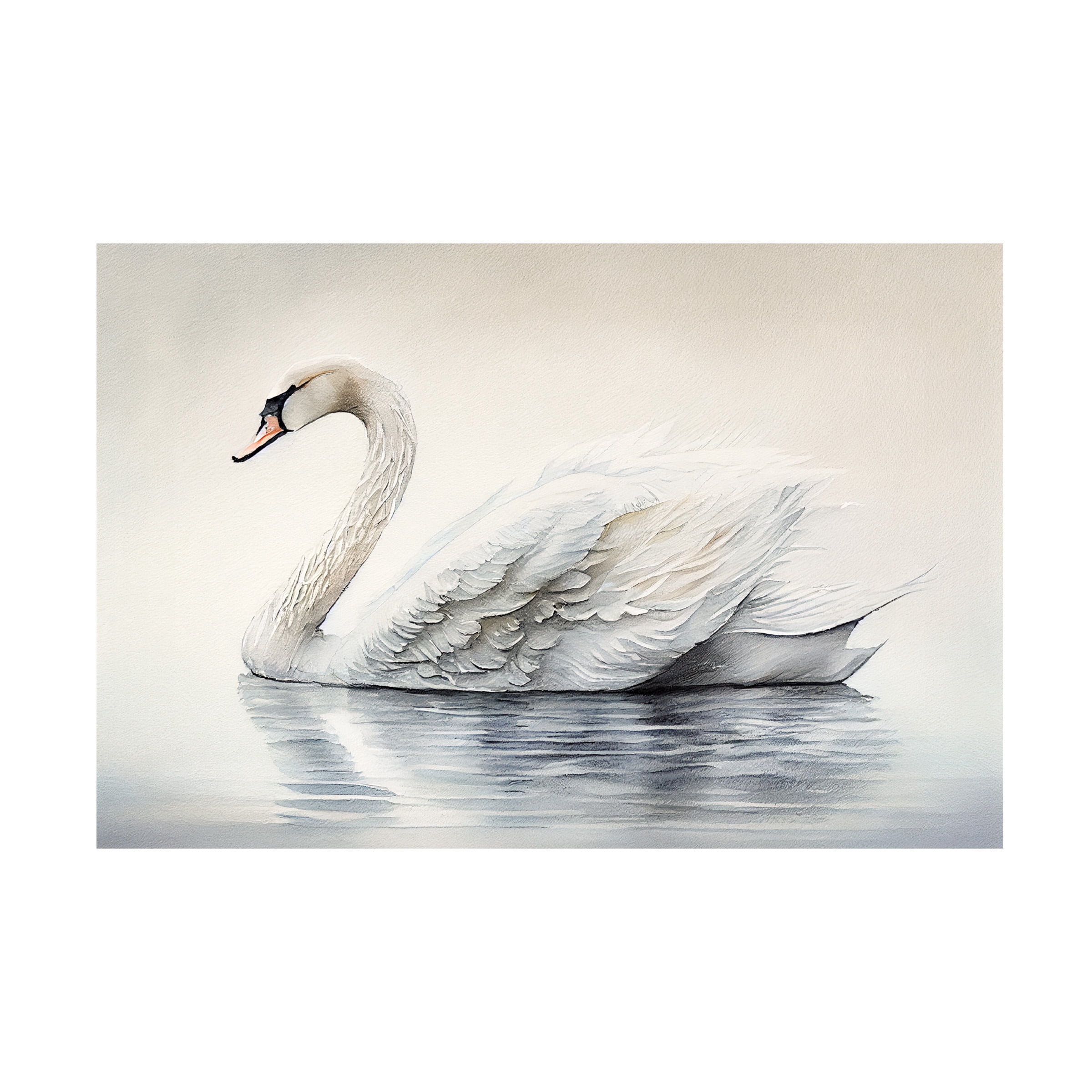 Canvas Wall Art - Sasha 'The Swan' Wall Art for Living Room, Bedroom, or Office Décor by Trademark Fine Art - 32 x 22 Inches