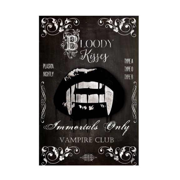 Canvas Wall Art - Sasha 'Vampire' Wall Art for Living Room, Bedroom, or Office Décor by Trademark Fine Art - 12 x 19 Inches