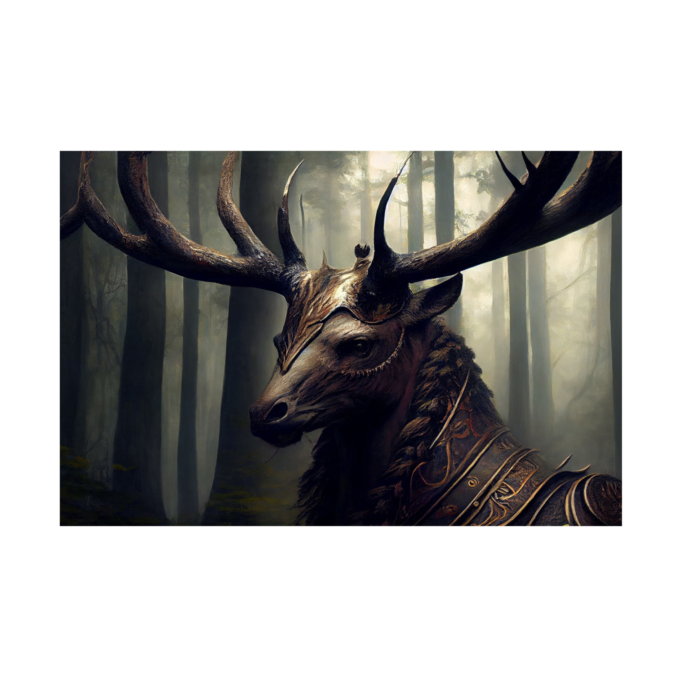 Canvas Wall Art - Sasha 'Warrior Deer IV' Wall Art for Living Room, Bedroom, or Office Décor by Trademark Fine Art - 24 x 16 Inches