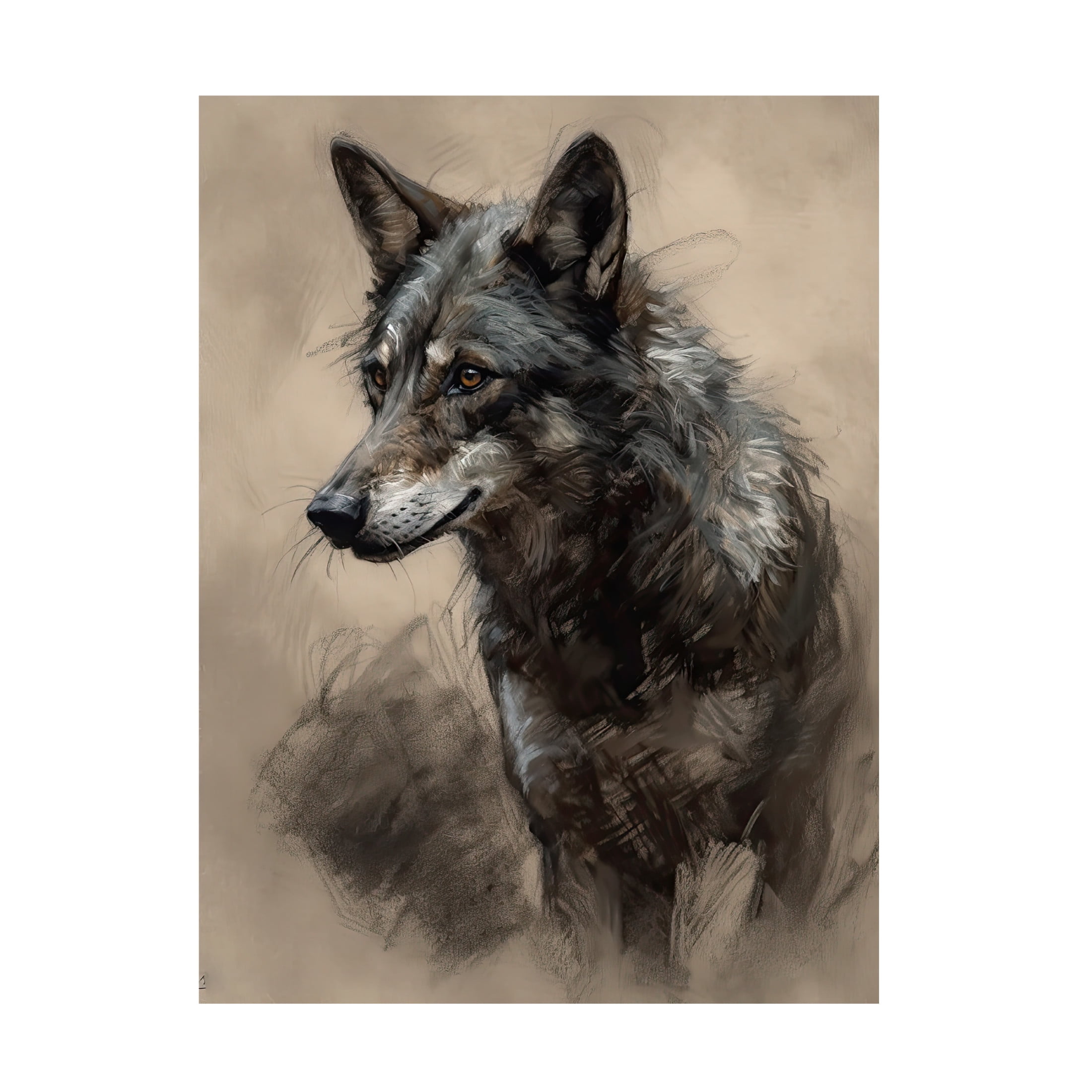Canvas Wall Art - Sasha 'Wolf I' Wall Art for Living Room, Bedroom, or Office Décor by Trademark Fine Art - 14 x 19 Inches