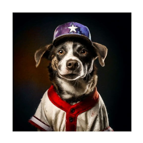 Canvas Wall Art - Sean Parnell 'Baseball 1' Wall Art for Living Room, Bedroom, or Office Décor by Trademark Fine Art - 14 x 14 Inches