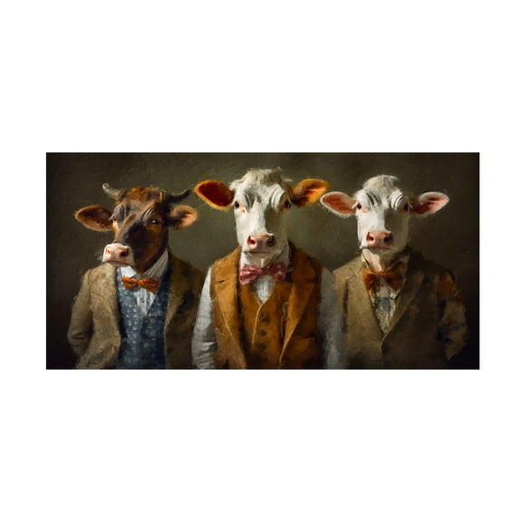 Canvas Wall Art - Sean Parnell 'Cow Nerd' Wall Art for Living Room, Bedroom, or Office Décor by Trademark Fine Art - 19 x 10 Inches - 19x10