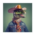 thumbnail image 1 of Canvas Wall Art - Sean Parnell 'Dino Cowboy' Wall Art for Living Room, Bedroom, or Office DÃ©cor by Trademark Fine Art - 18 x 18 Inches, 1 of 4