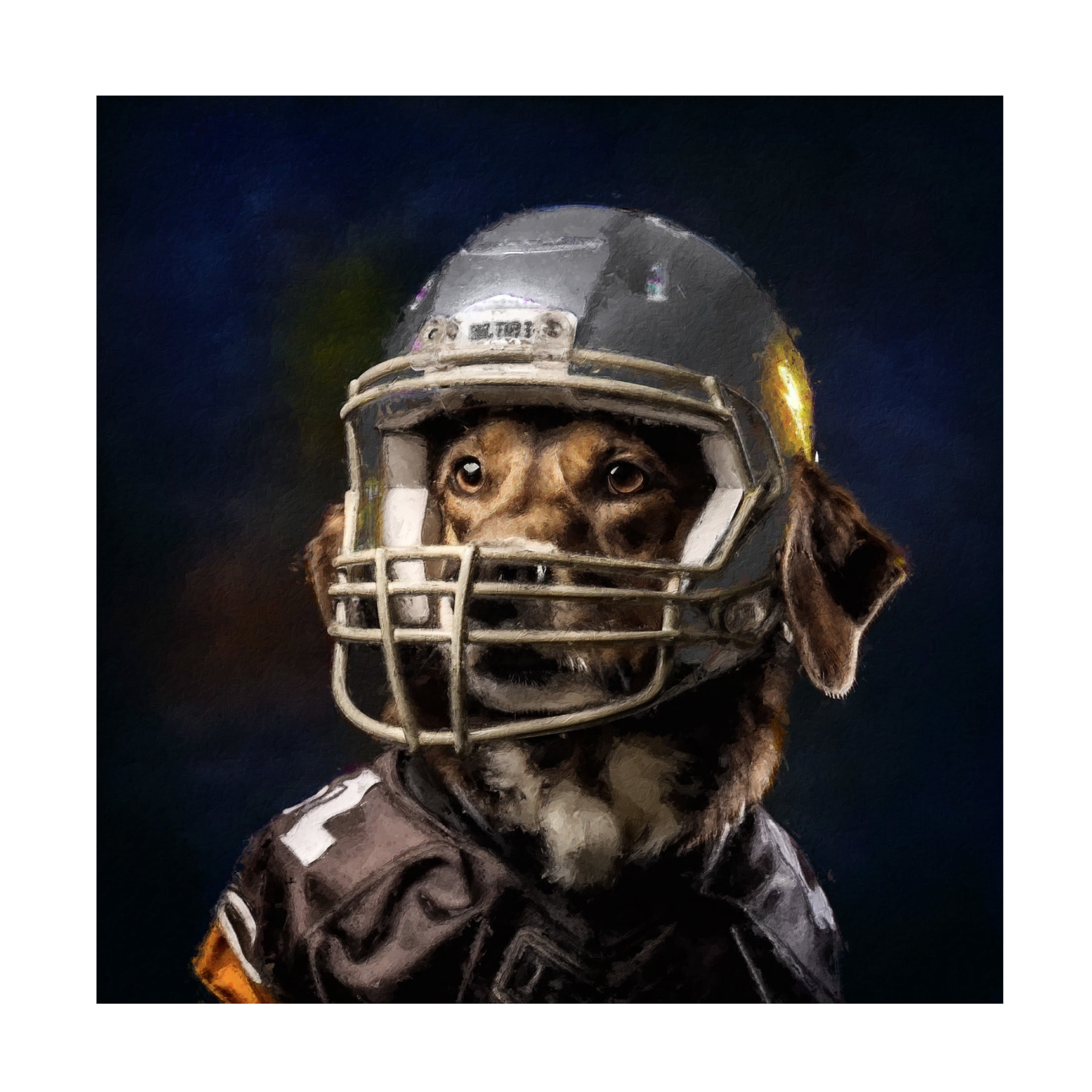 Canvas Wall Art - Sean Parnell 'Football 6' Wall Art for Living Room, Bedroom, or Office Décor by Trademark Fine Art - 14 x 14 Inches