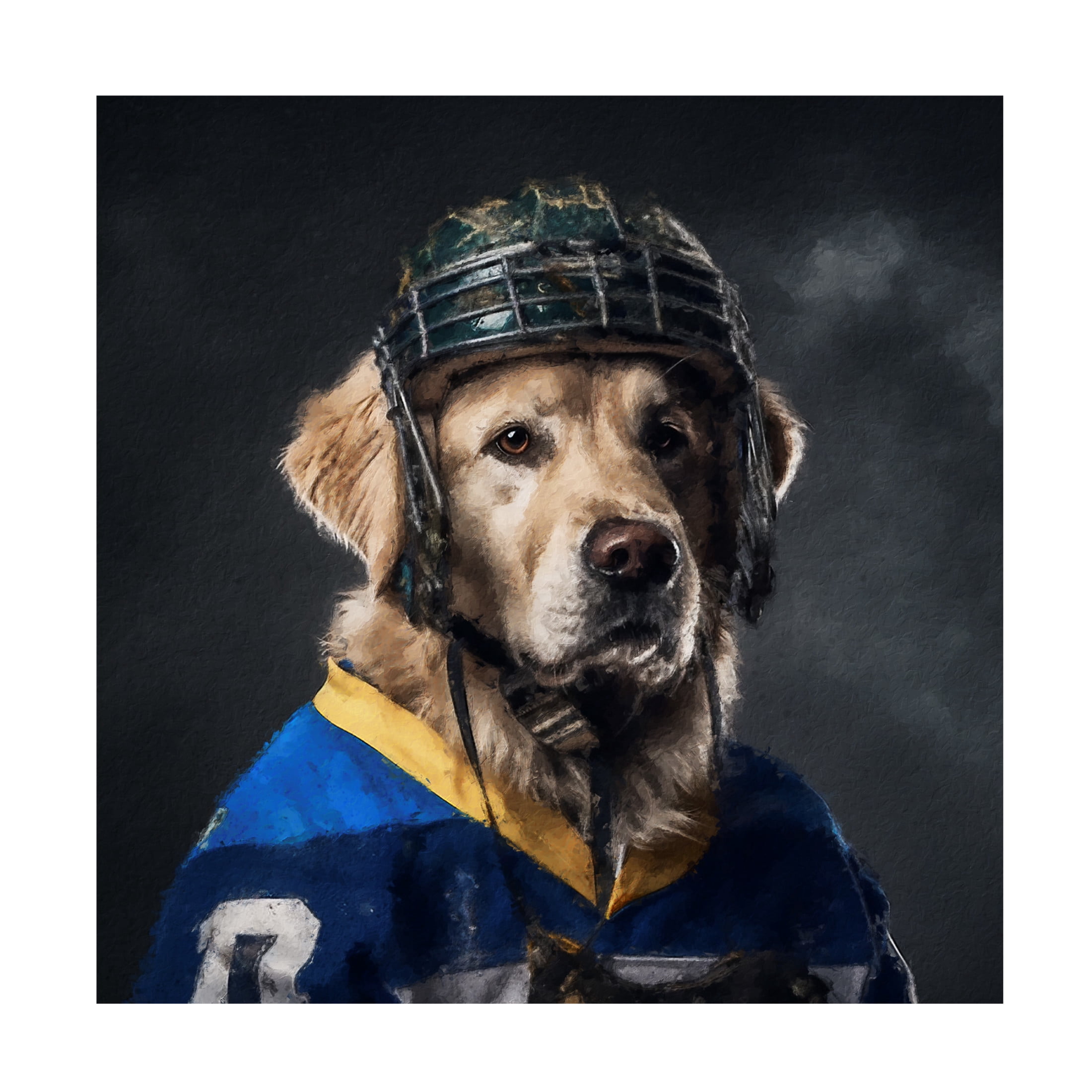 Canvas Wall Art - Sean Parnell 'Hockey 6' Wall Art for Living Room, Bedroom, or Office Décor by Trademark Fine Art - 35 x 35 Inches