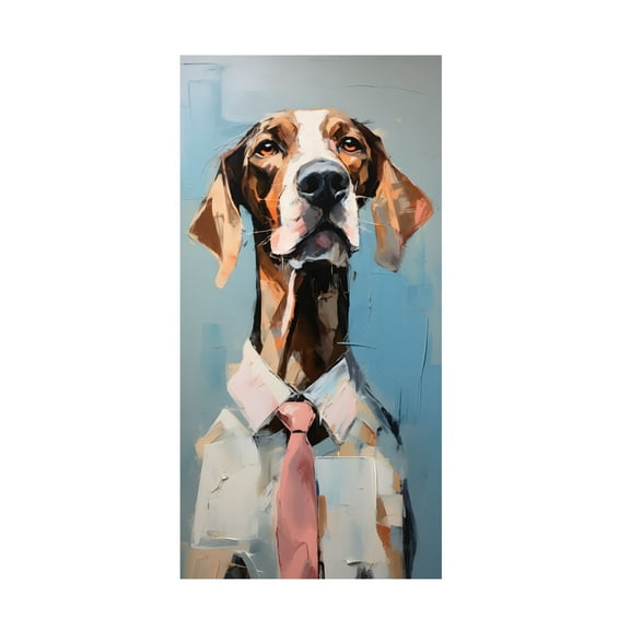 Canvas Wall Art - Sean Parnell 'Hound Shirt And Tie 1' Wall Art for Living Room, Bedroom, or Office Décor by Trademark Fine Art - 10 x 19 Inches