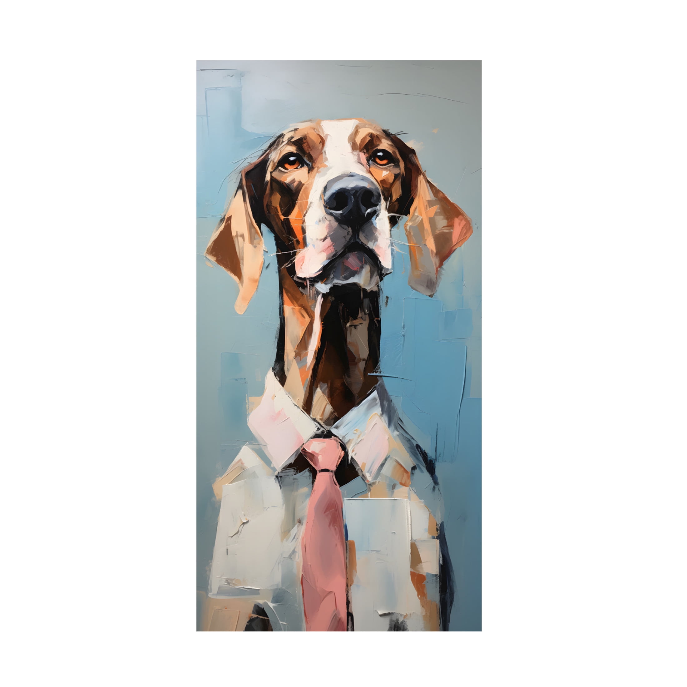 Canvas Wall Art - Sean Parnell 'Hound Shirt And Tie 1' Wall Art for Living Room, Bedroom, or Office Décor by Trademark Fine Art - 24 x 47 Inches
