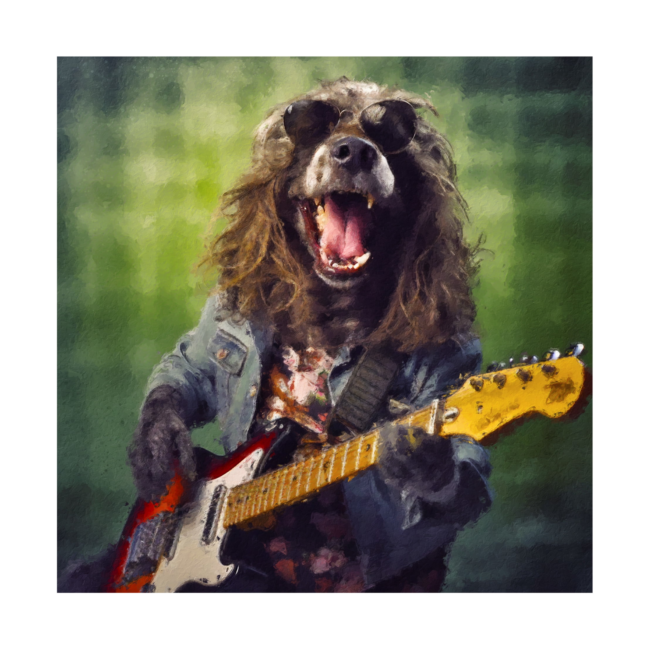 Canvas Wall Art - Sean Parnell 'Mutt Halen' Wall Art for Living Room, Bedroom, or Office Décor by Trademark Fine Art - 24 x 24 Inches