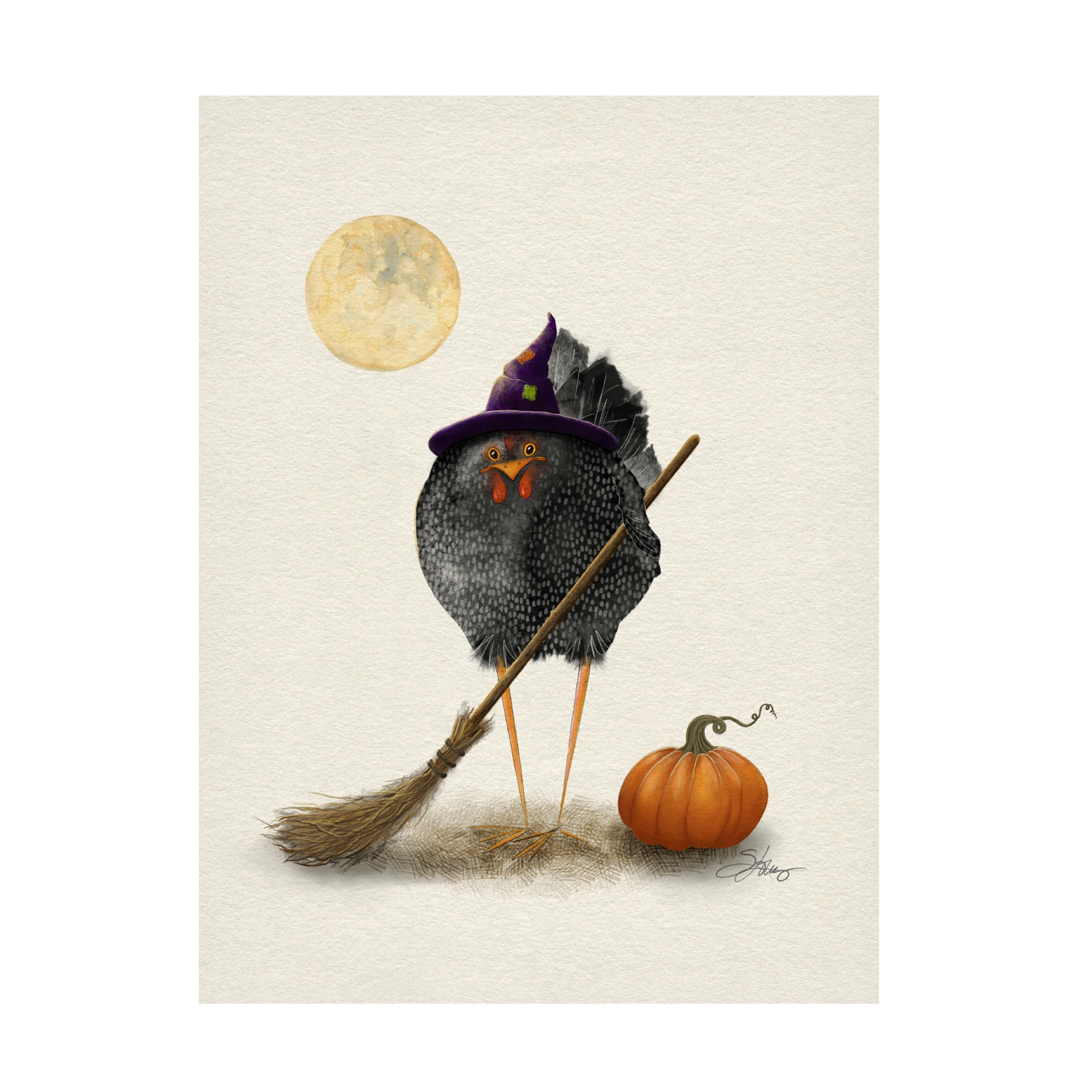 Canvas Wall Art - Shanda Louis 'Banshee Hen' Wall Art for Living Room, Bedroom, or Office Décor by Trademark Fine Art - 35 x 47 Inches