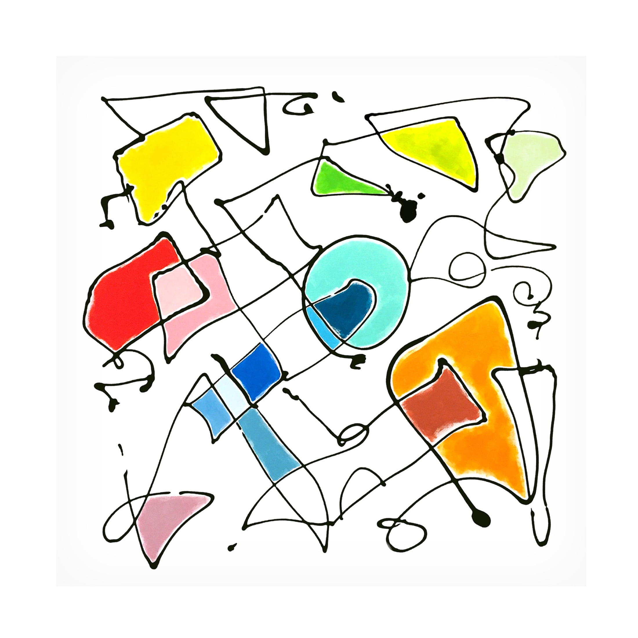 Canvas Wall Art - Sharon Pierce McCullough 'Color Me Happy' Wall Art for Living Room, Bedroom, or Office Décor by Trademark Fine Art - 14 x 14 Inches