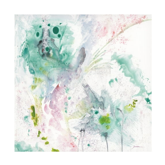 Canvas Wall Art - Sheila Golden 'Aqua Abstraction' Wall Art for Living Room, Bedroom, or Office Décor by Trademark Fine Art - 24 x 24 Inches