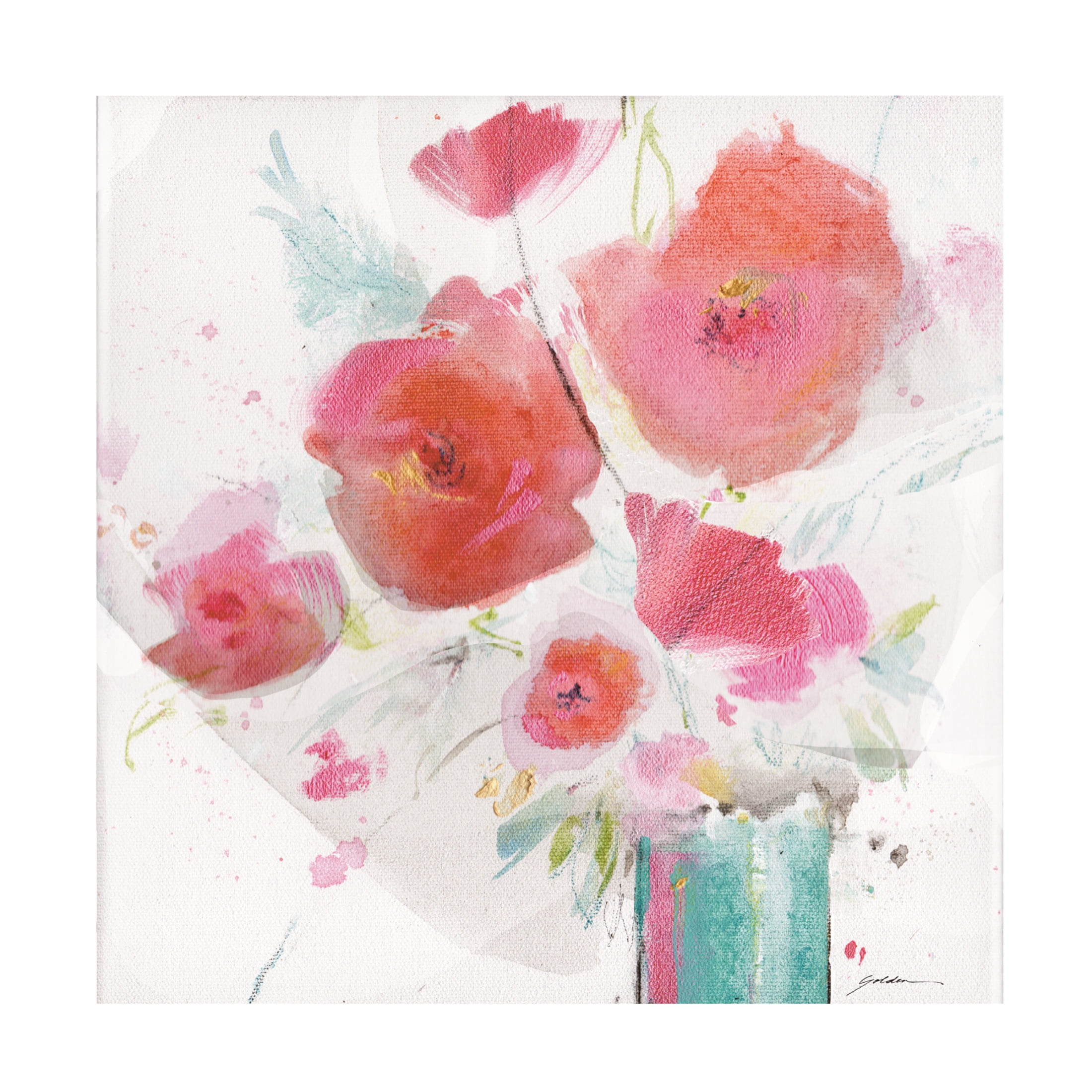 Canvas Wall Art - Sheila Golden 'Blossoming' Wall Art for Living Room, Bedroom, or Office Décor by Trademark Fine Art - 18 x 18 Inches