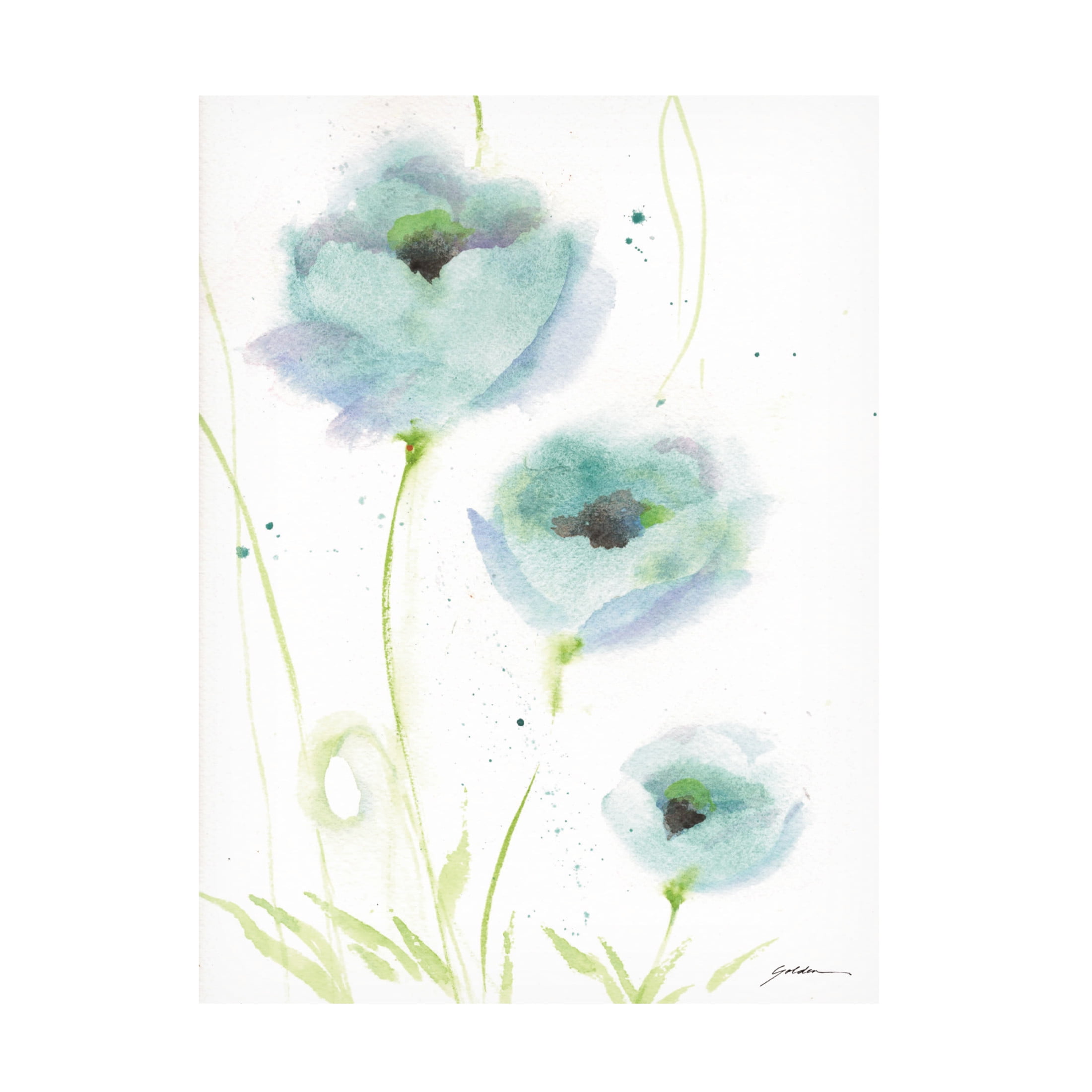 Canvas Wall Art - Sheila Golden 'Blues Happen' Wall Art for Living Room, Bedroom, or Office Décor by Trademark Fine Art - 14 x 19 Inches