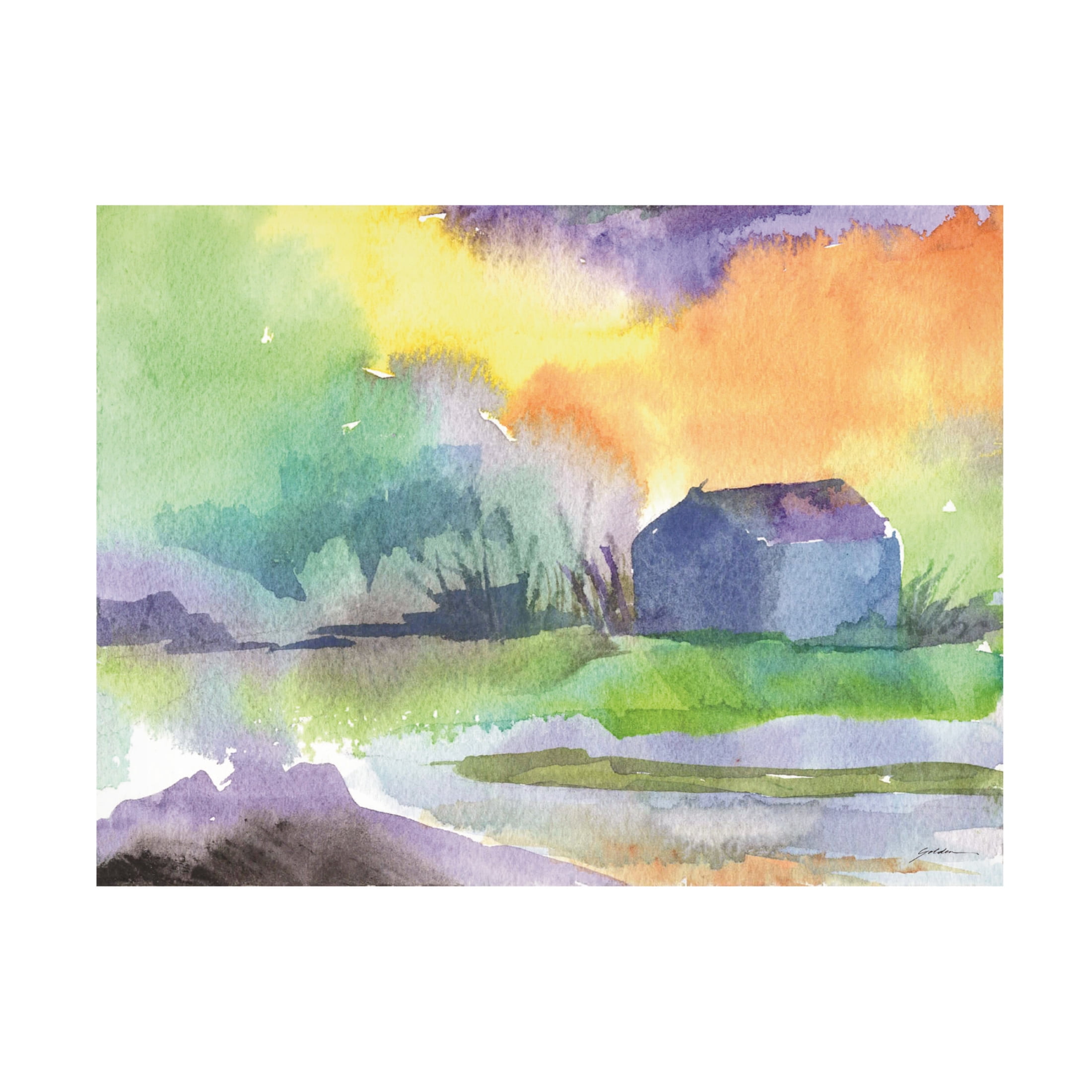 Canvas Wall Art - Sheila Golden 'Boathouse 1' Wall Art for Living Room, Bedroom, or Office Décor by Trademark Fine Art - 19 x 14 Inches