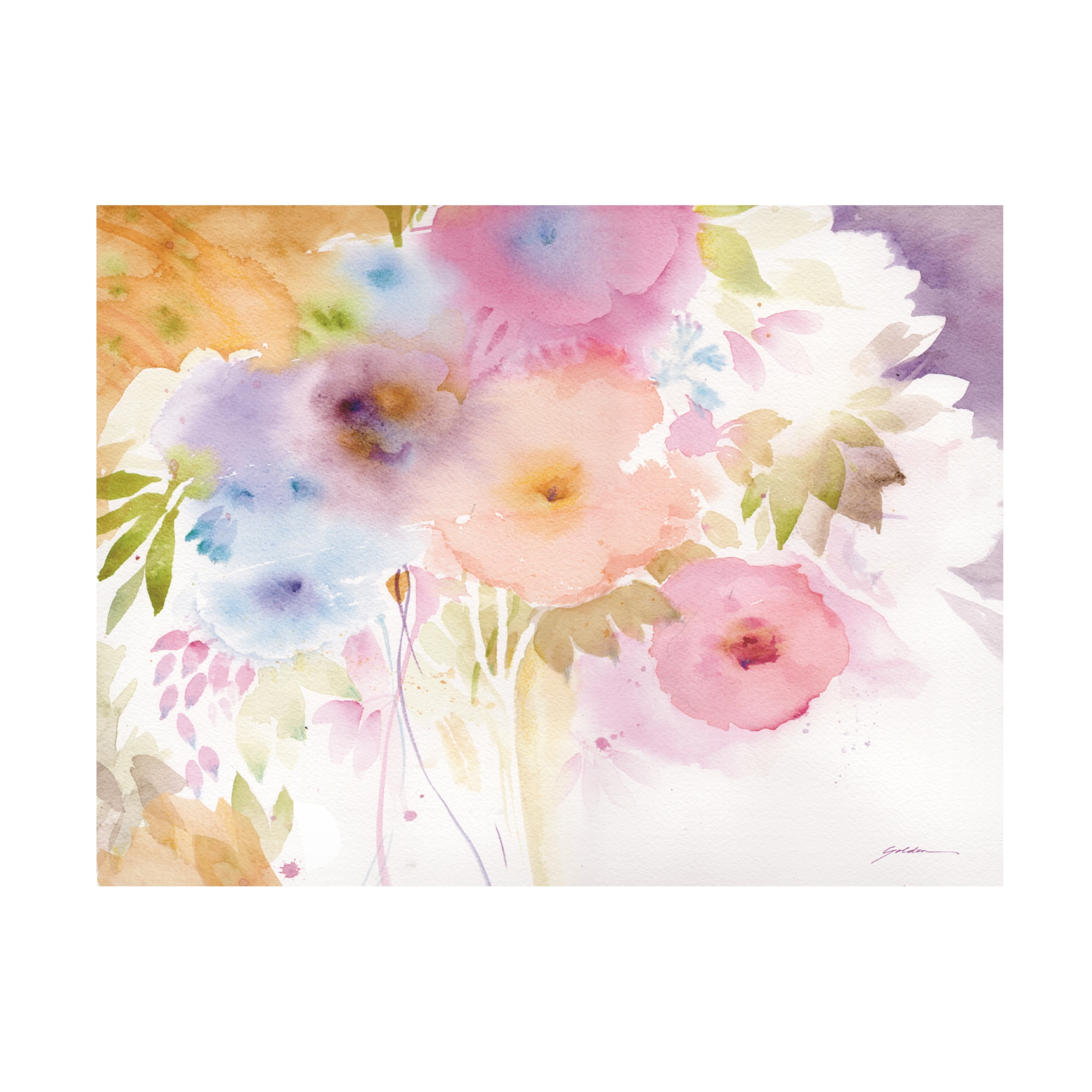 Canvas Wall Art - Sheila Golden 'Bouquet 8' Wall Art for Living Room, Bedroom, or Office Décor by Trademark Fine Art - 19 x 14 Inches