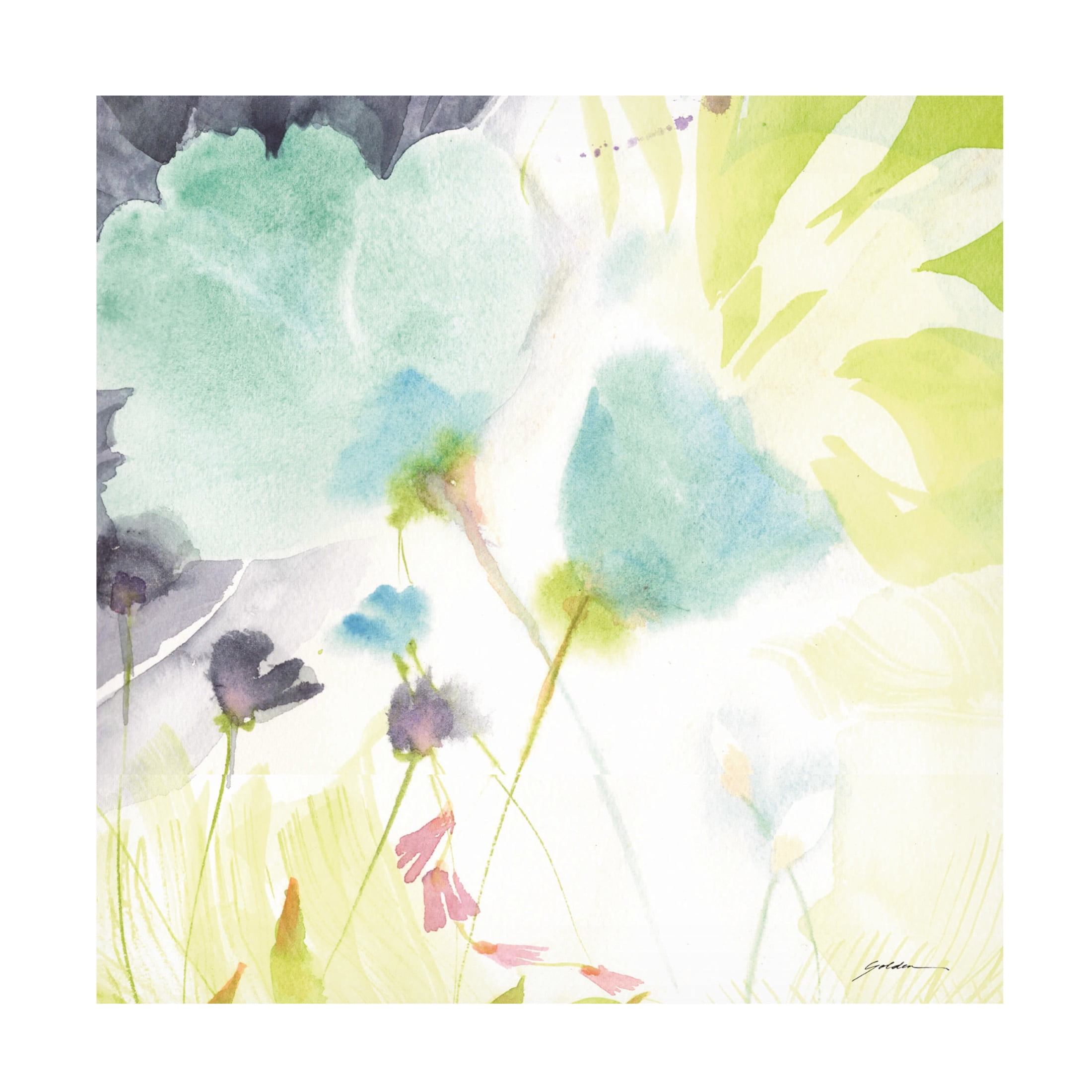 Canvas Wall Art - Sheila Golden 'Lime Leaves' Wall Art for Living Room, Bedroom, or Office Décor by Trademark Fine Art - 35 x 35 Inches