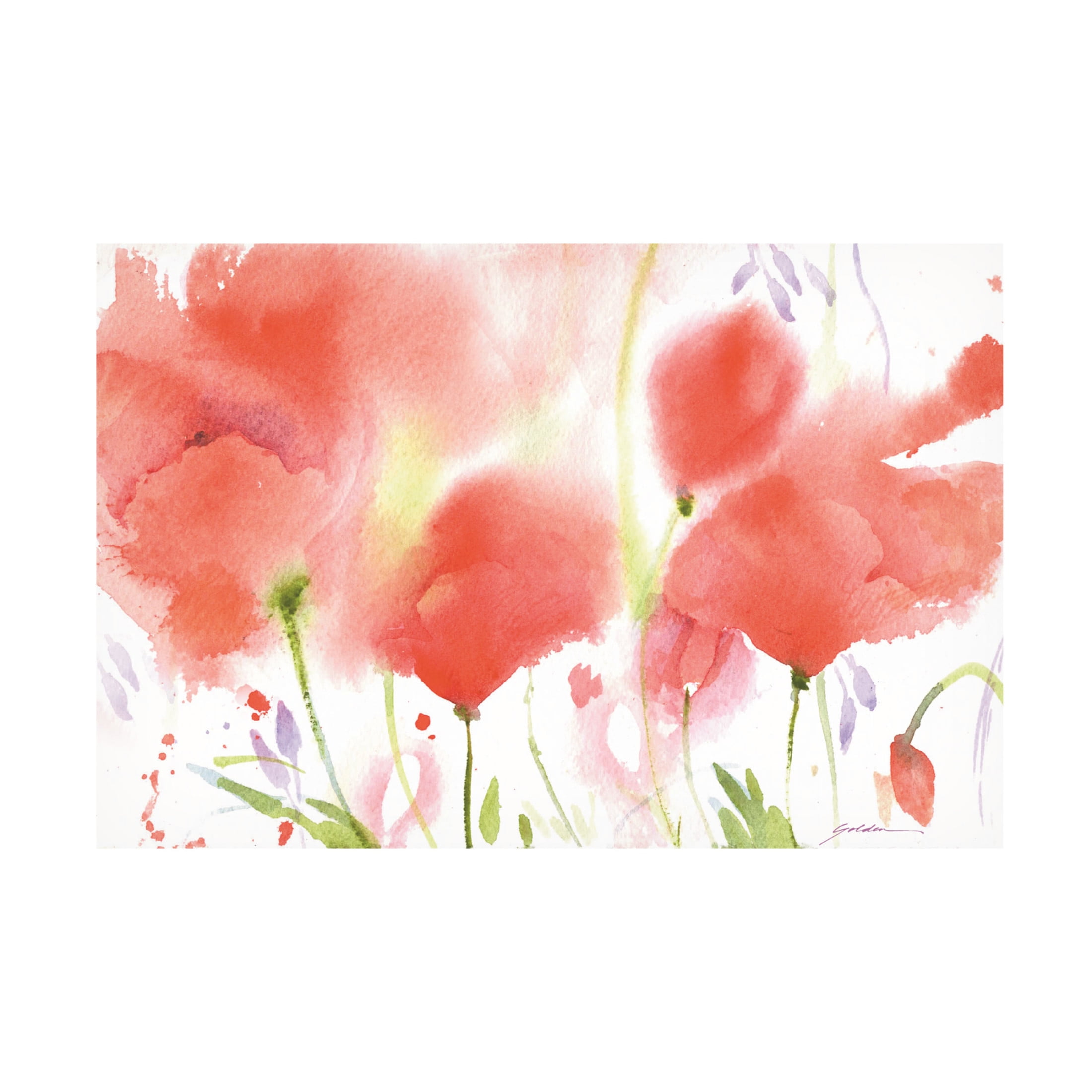 Canvas Wall Art - Sheila Golden 'Poppy Perfection' Wall Art for Living Room, Bedroom, or Office Décor by Trademark Fine Art - 32 x 22 Inches