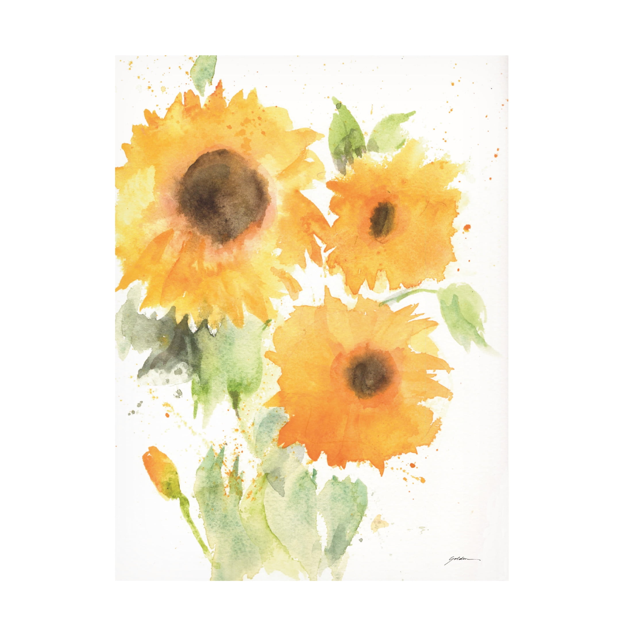 Canvas Wall Art - Sheila Golden 'Sunflower Summer' Wall Art for Living Room, Bedroom, or Office Décor by Trademark Fine Art - 35 x 47 Inches